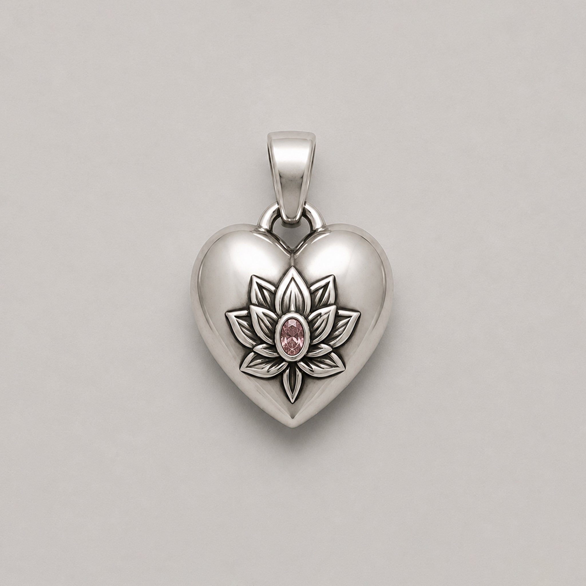 THE BLOOM HEART PENDANT – STERLING SILVER