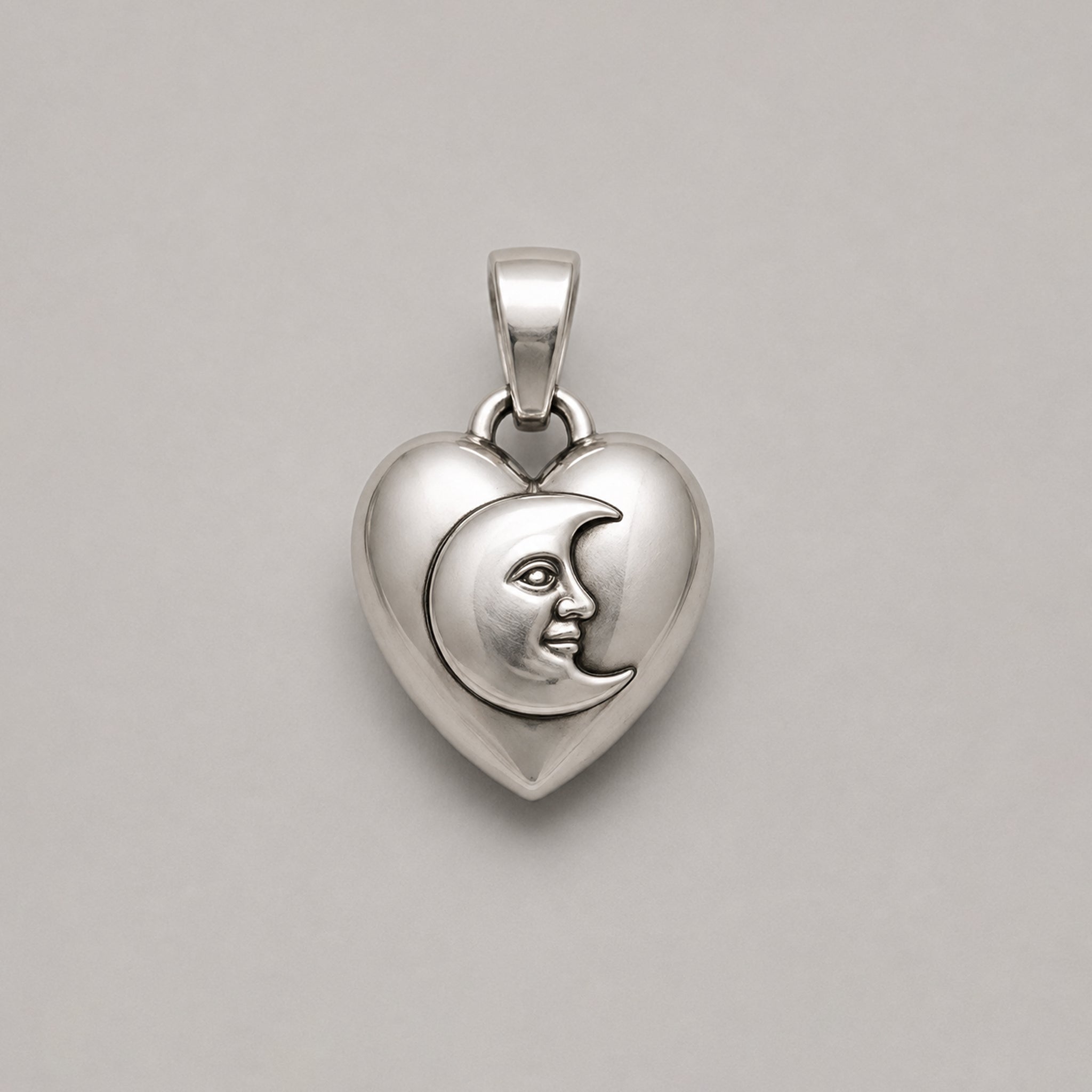 THE MOONSTRUCK HEART PENDANT – STERLING SILVER
