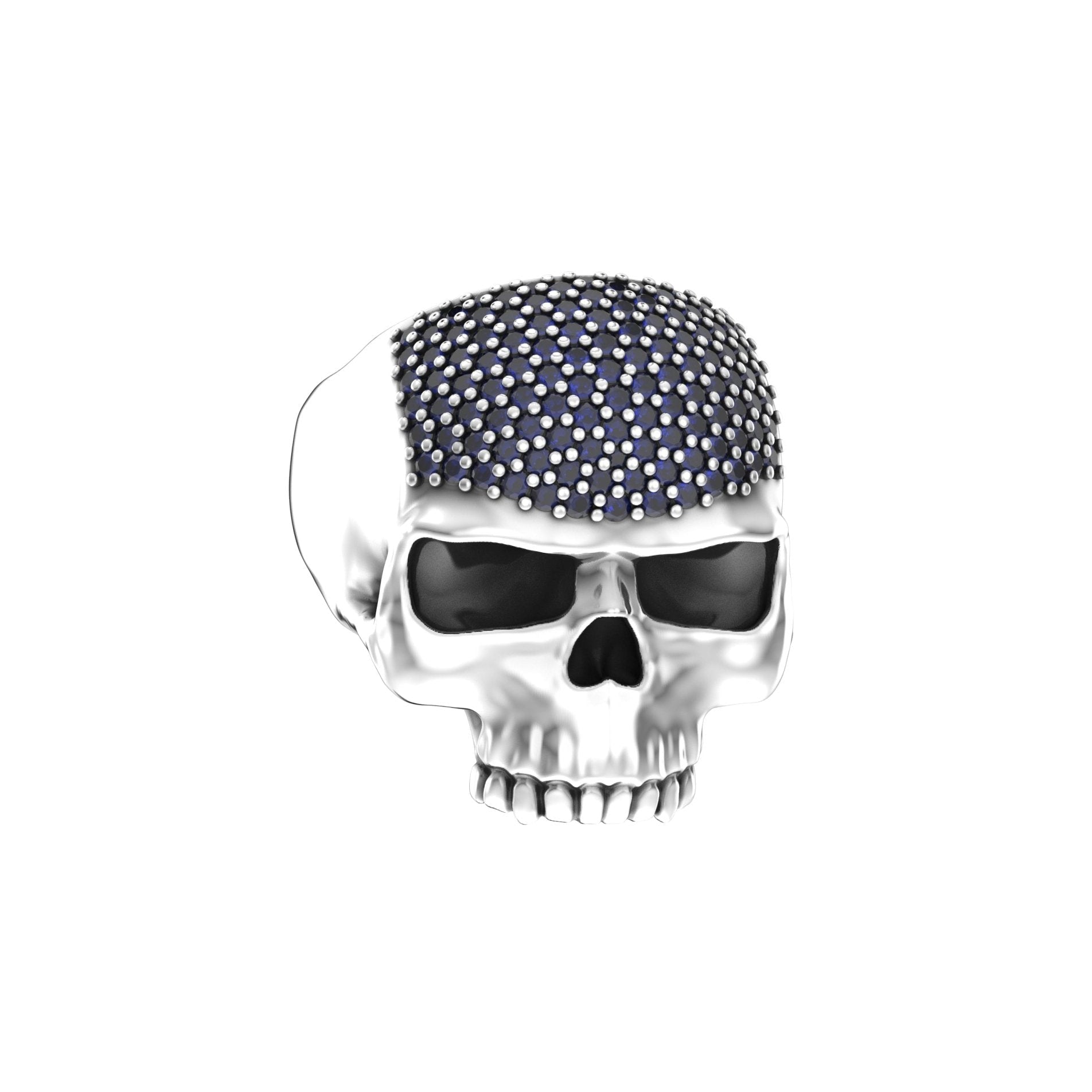 Ántrax Skull Ring - Pavé Blue Sapphire Edition | Solid Sterling Silver - BeckonJewel