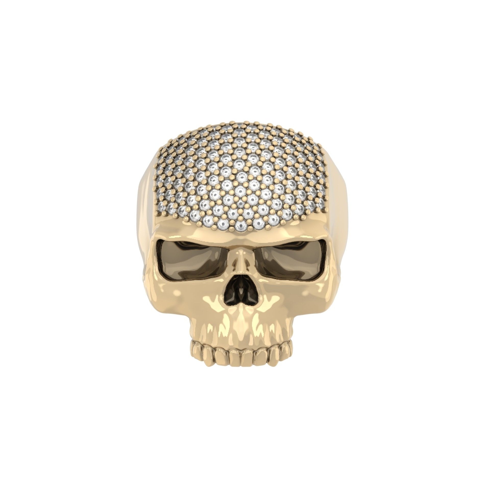 Ántrax Skull Ring – Pavé Moissanite Edition | 9ct Yellow Gold - BeckonJewel