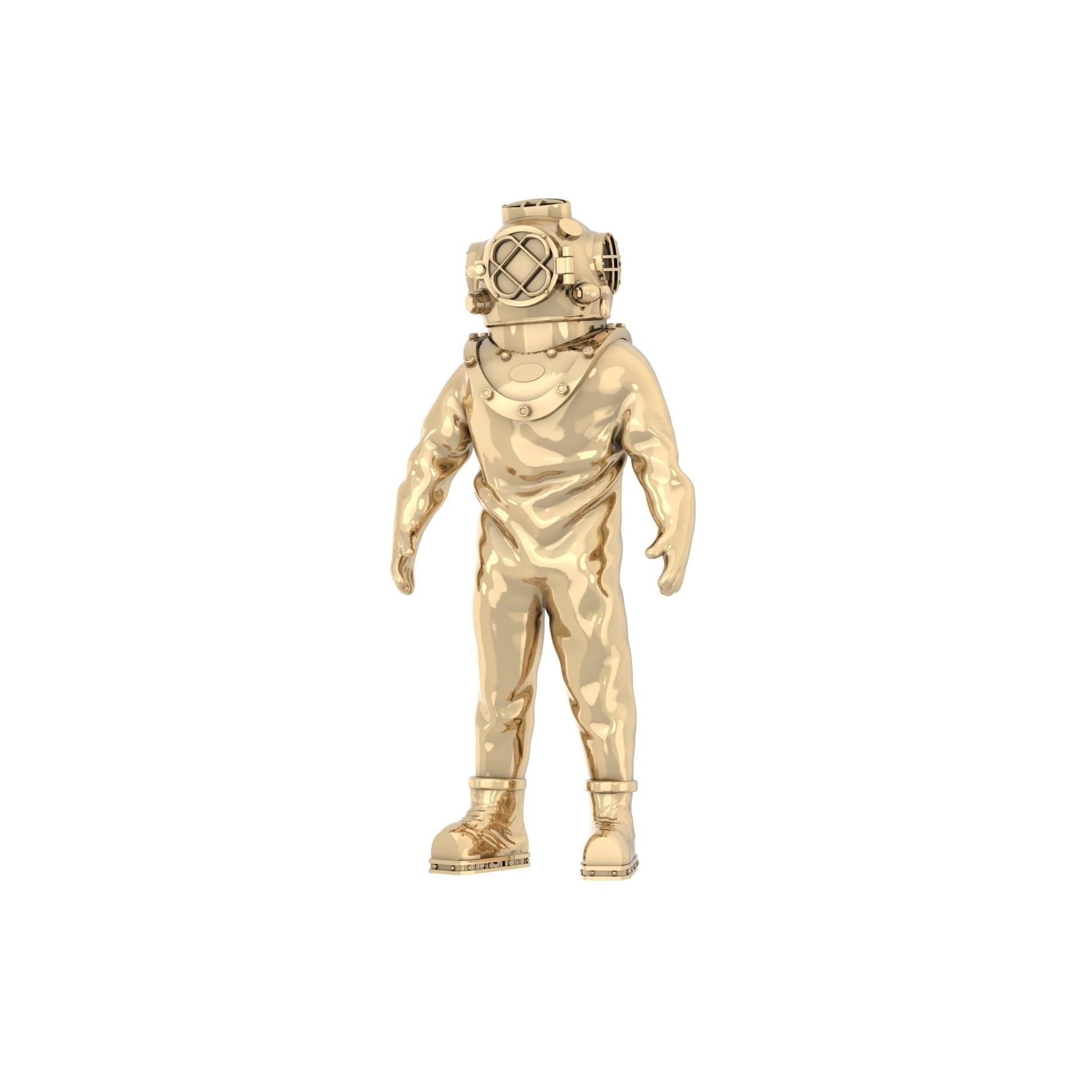 Aquatic Man Pendant | 9ct Yellow Gold - BeckonJewel