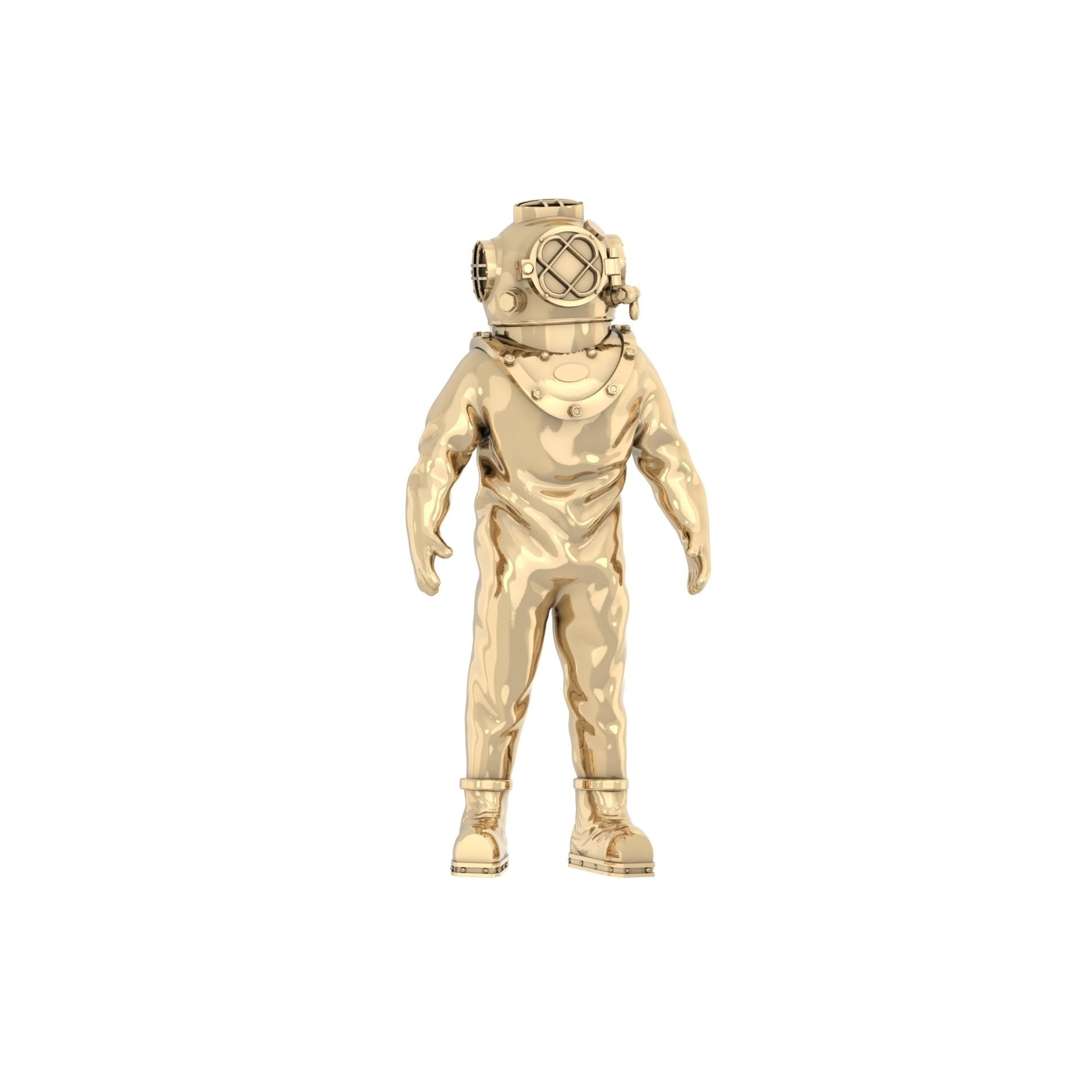 Aquatic Man Pendant | 9ct Yellow Gold - BeckonJewel