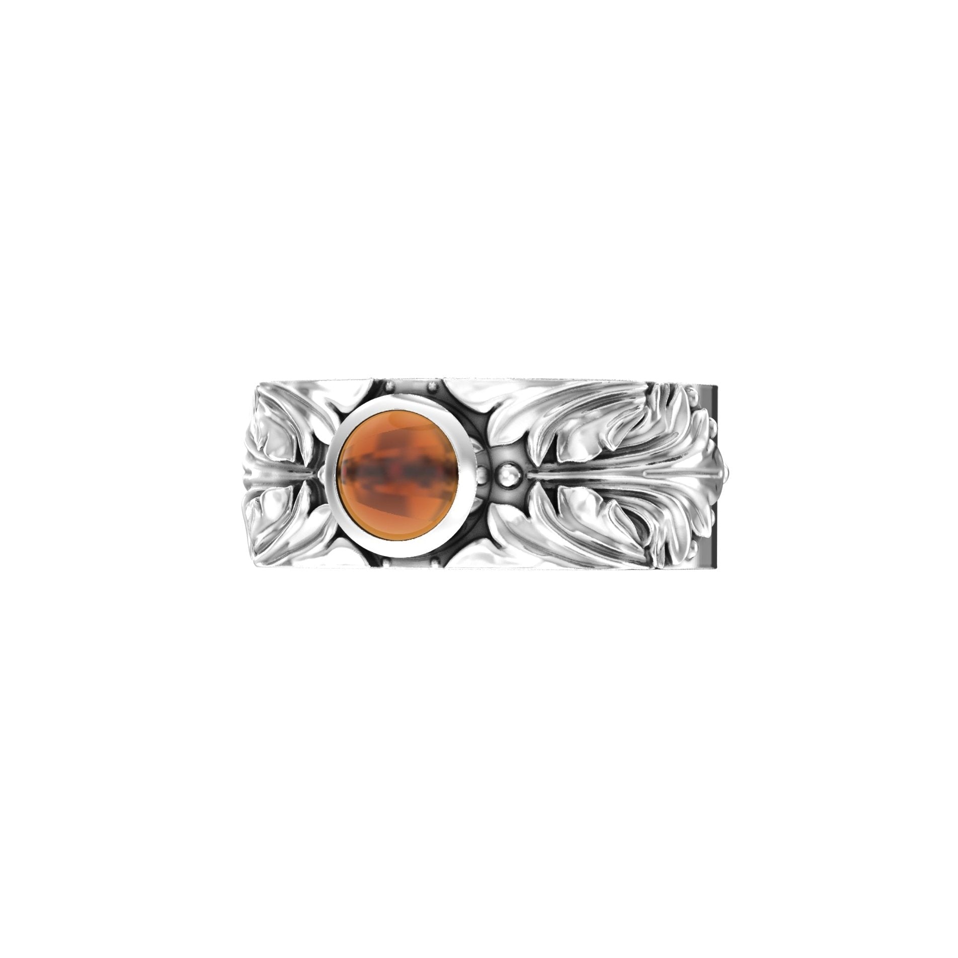 Court Filigree Ring – Citrine Cabochon | Sterling Silver - BeckonJewel