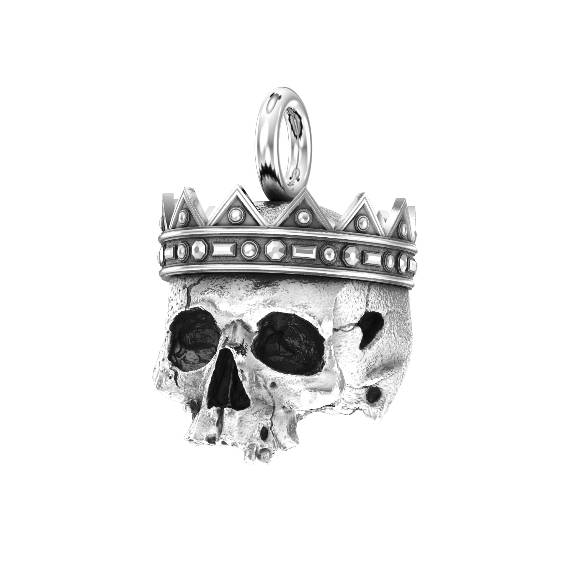 Crowned Skull Pendant | Handcrafted Solid Sterling Silver - BeckonJewel