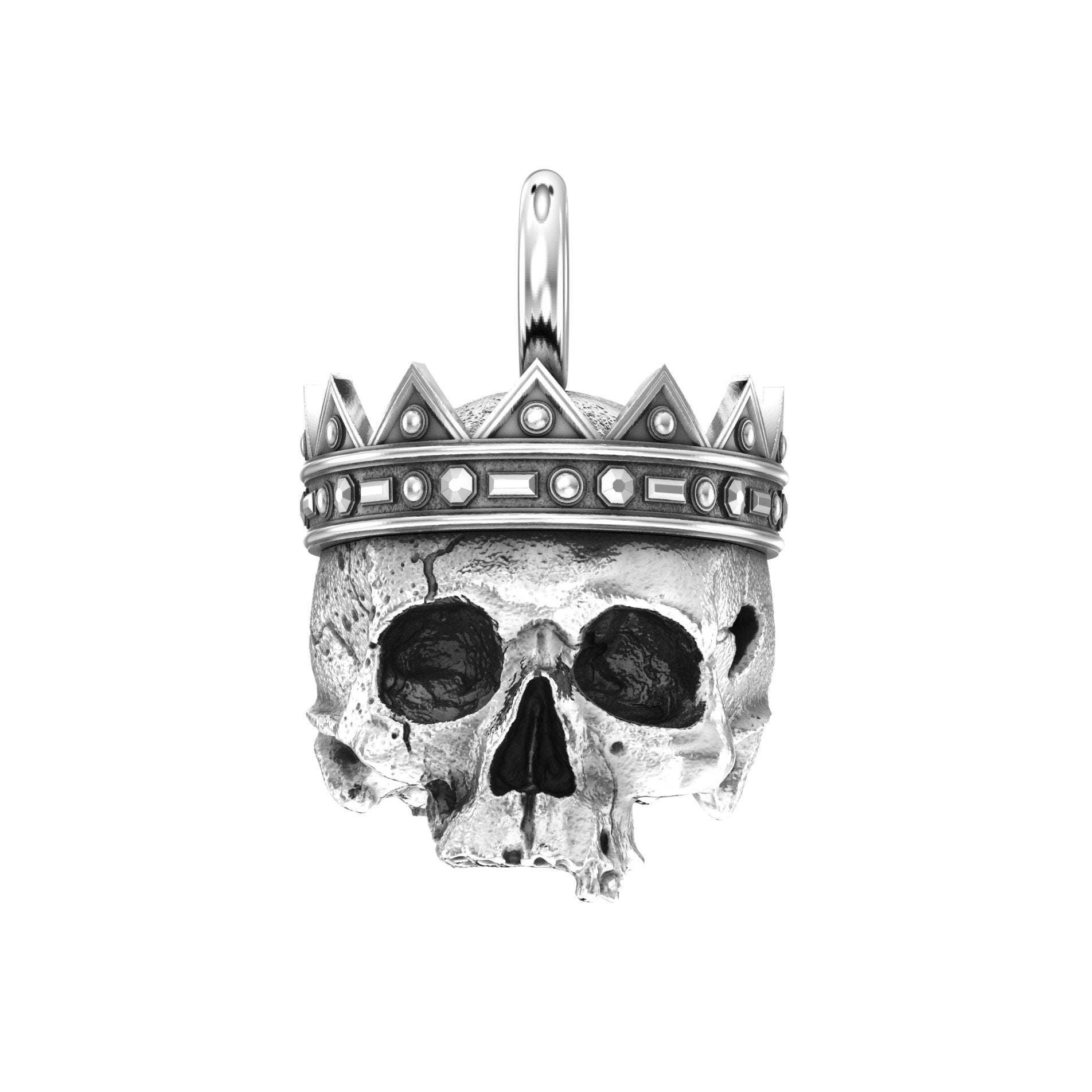Crowned Skull Pendant | Handcrafted Solid Sterling Silver - BeckonJewel