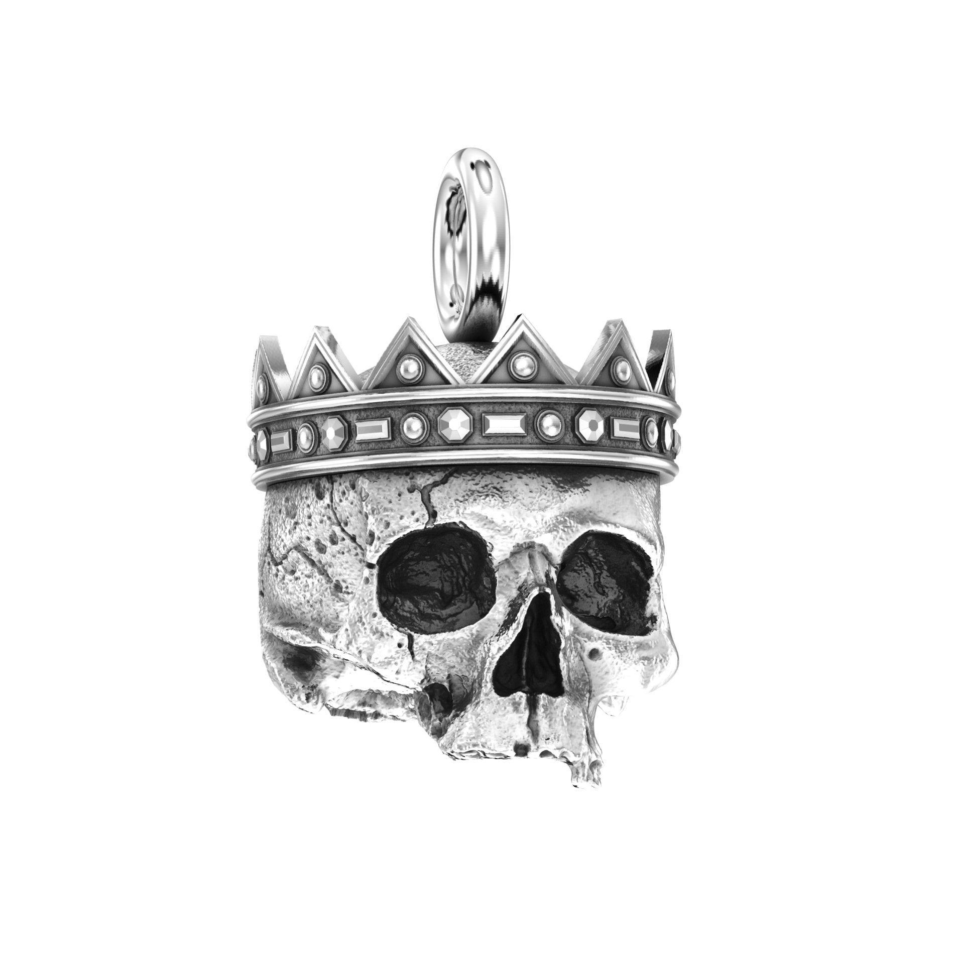 Crowned Skull Pendant | Handcrafted Solid Sterling Silver - BeckonJewel