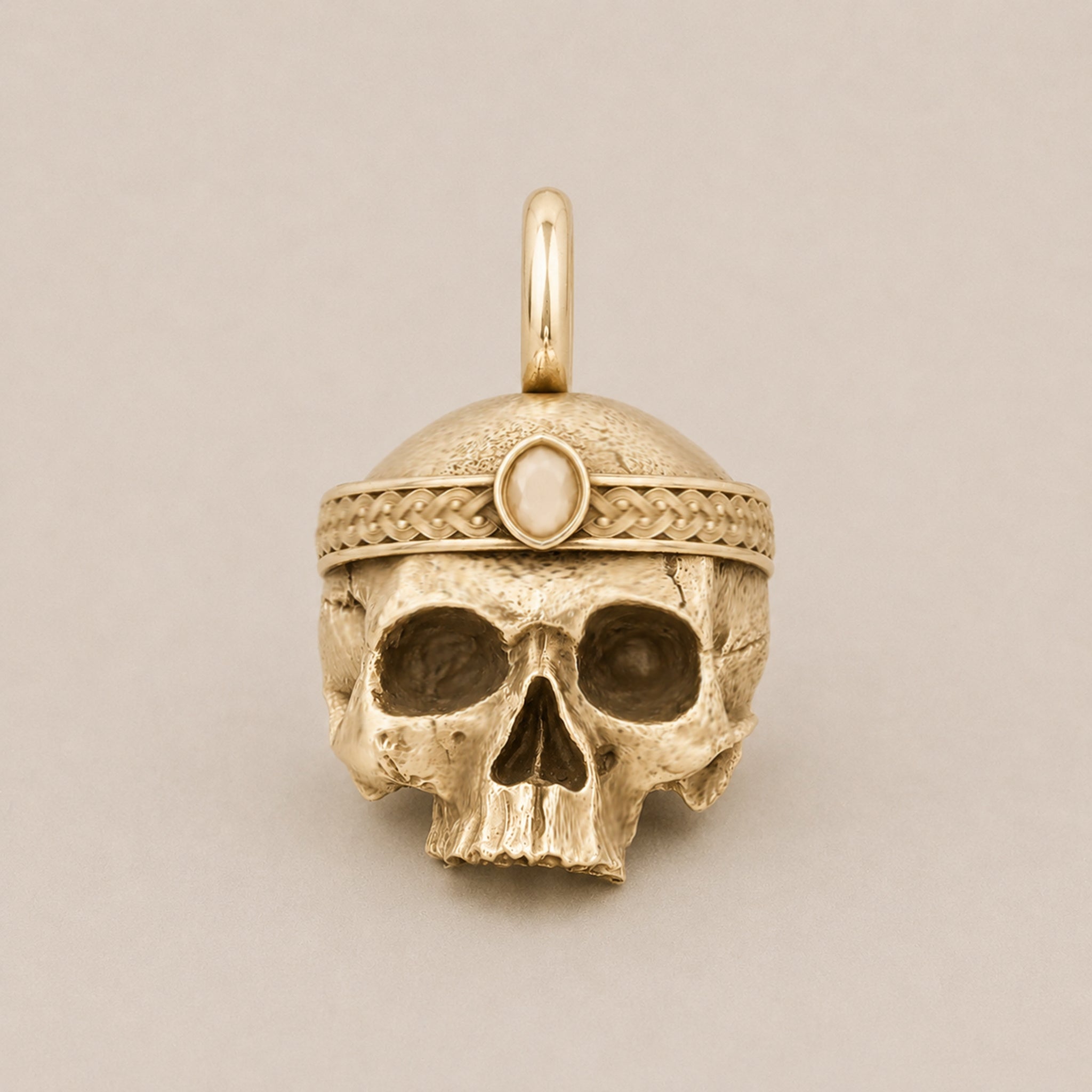 Deity's Doom Skull Pendant | Handcrafted Solid 9ct Yellow Gold - BeckonJewel