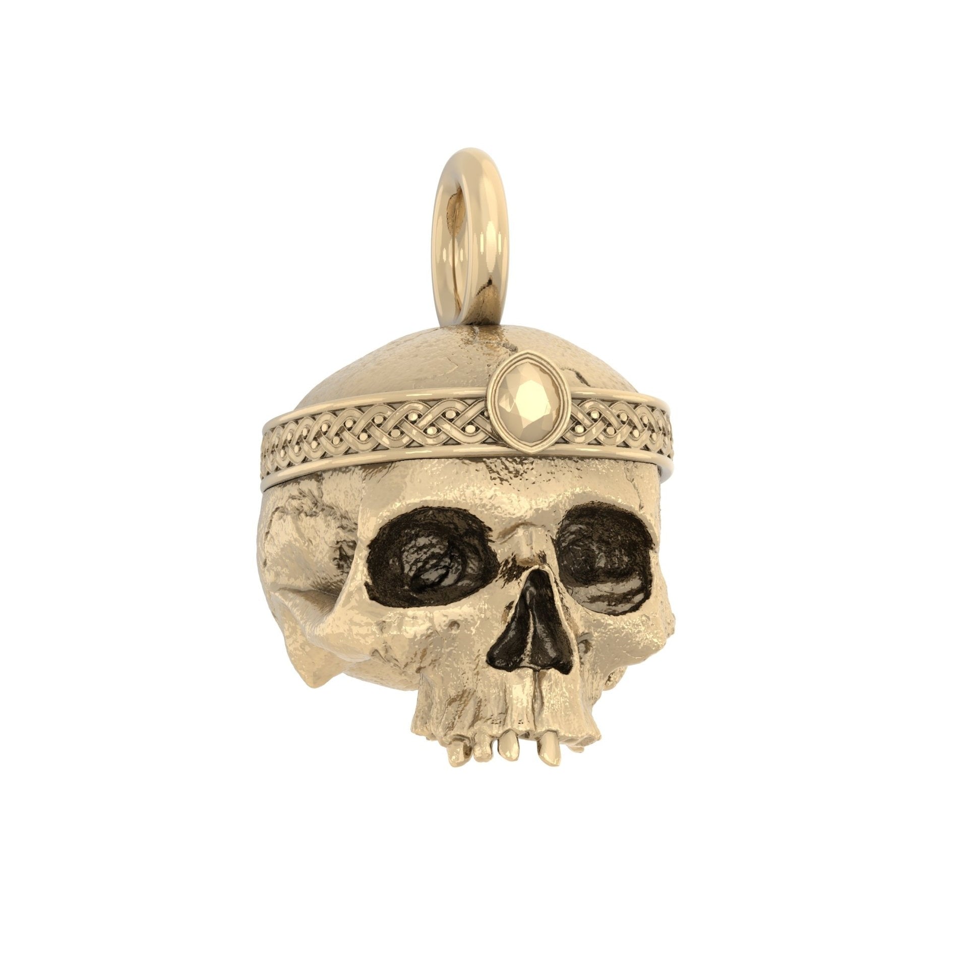 Deity's Doom Skull Pendant | Handcrafted Solid 9ct Yellow Gold - BeckonJewel