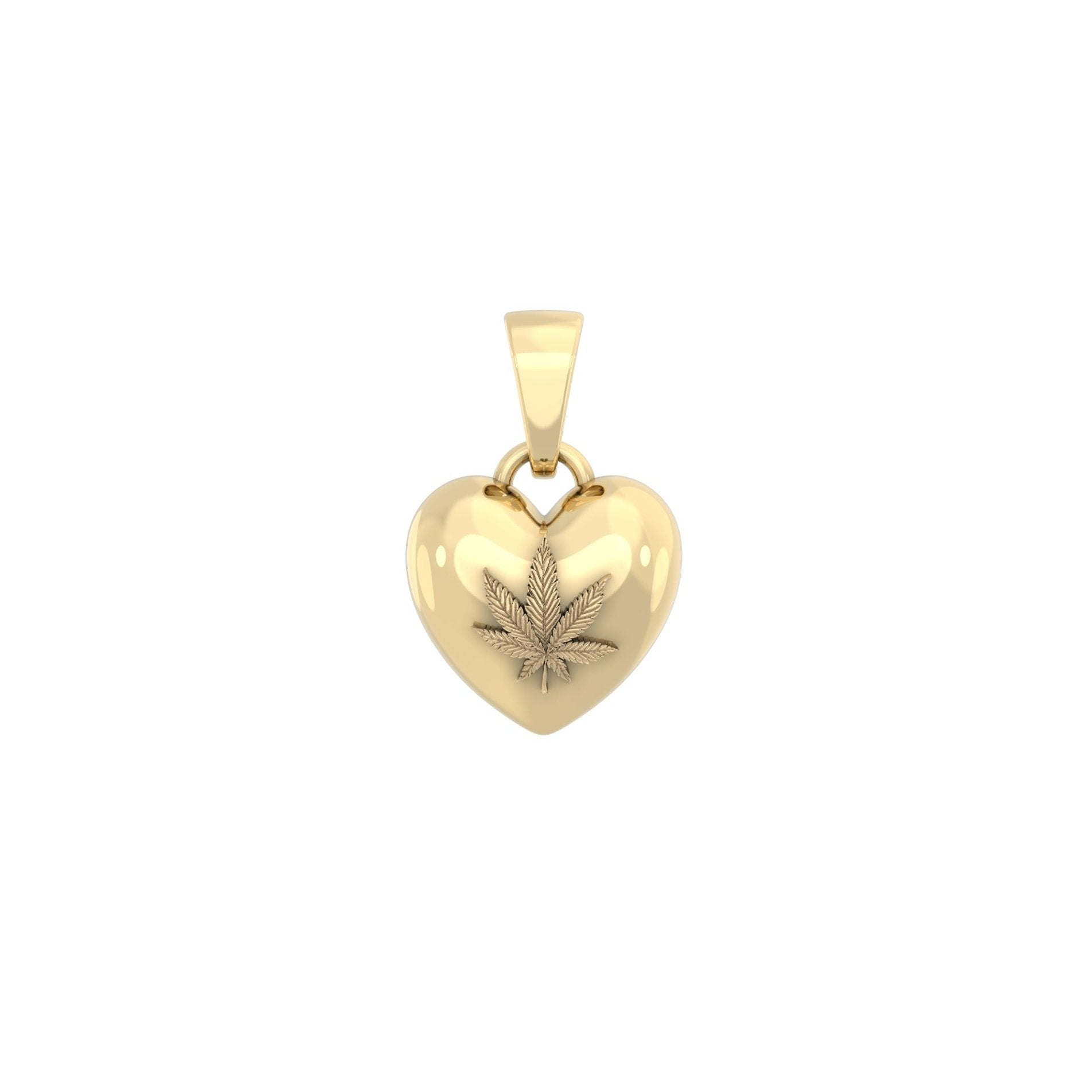 Leaf & Heart Pendant | Handcrafted 9ct Yellow Gold - BeckonJewel