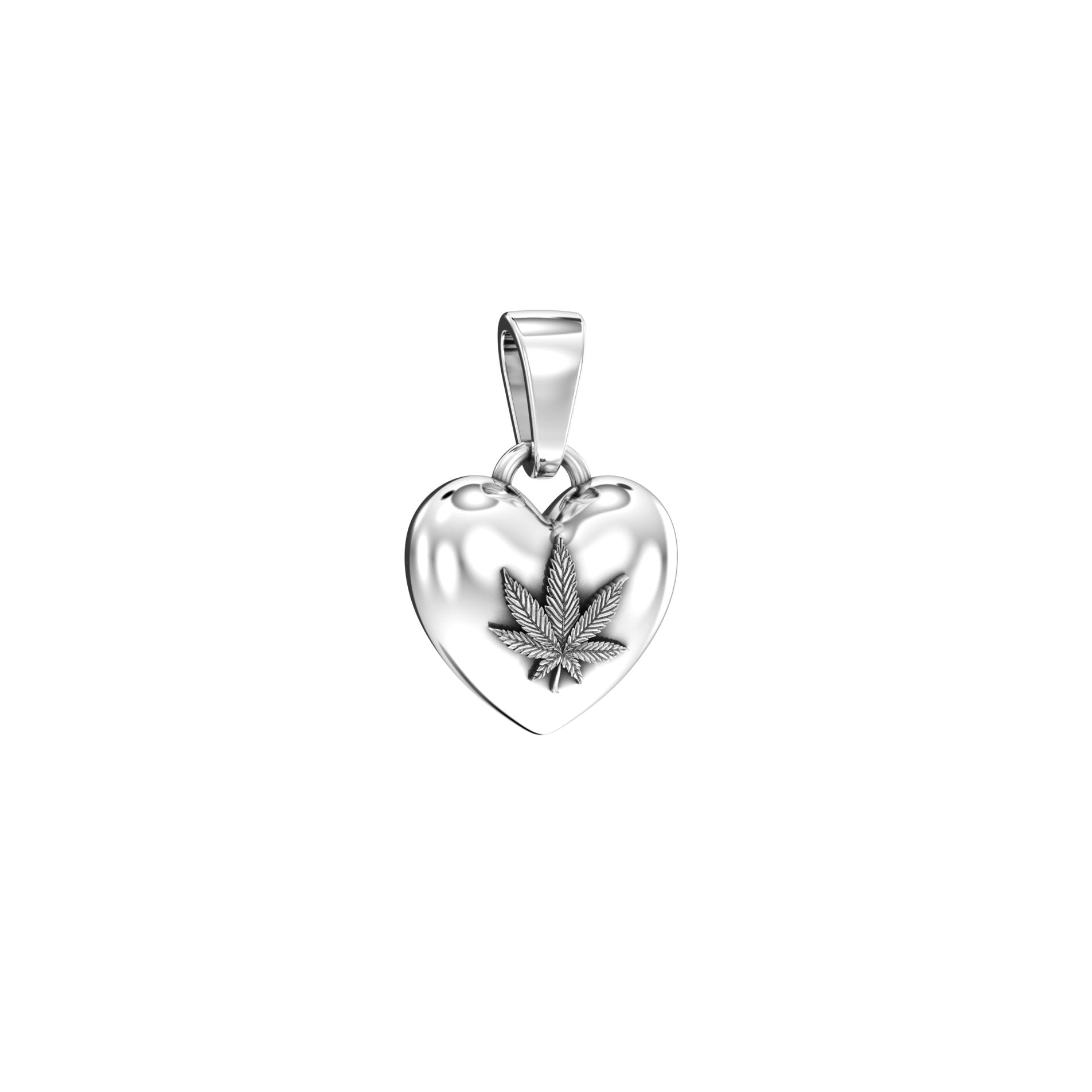 Leaf & Heart Pendant | Handcrafted Solid Sterling Silver - BeckonJewel