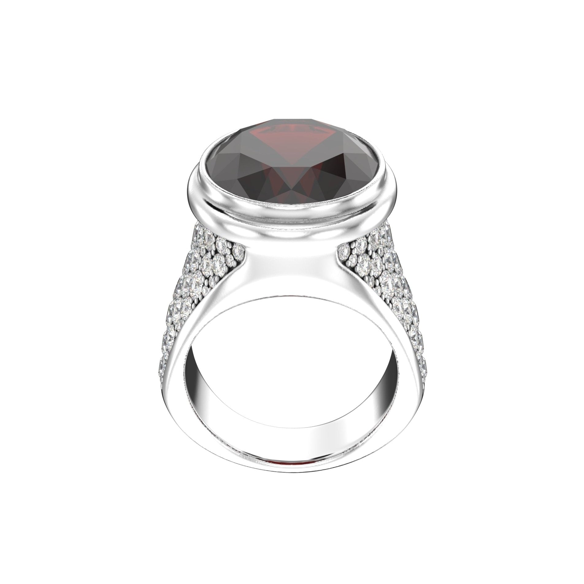 Signature Ring - Garnet - 925 Silver - BeckonJewel
