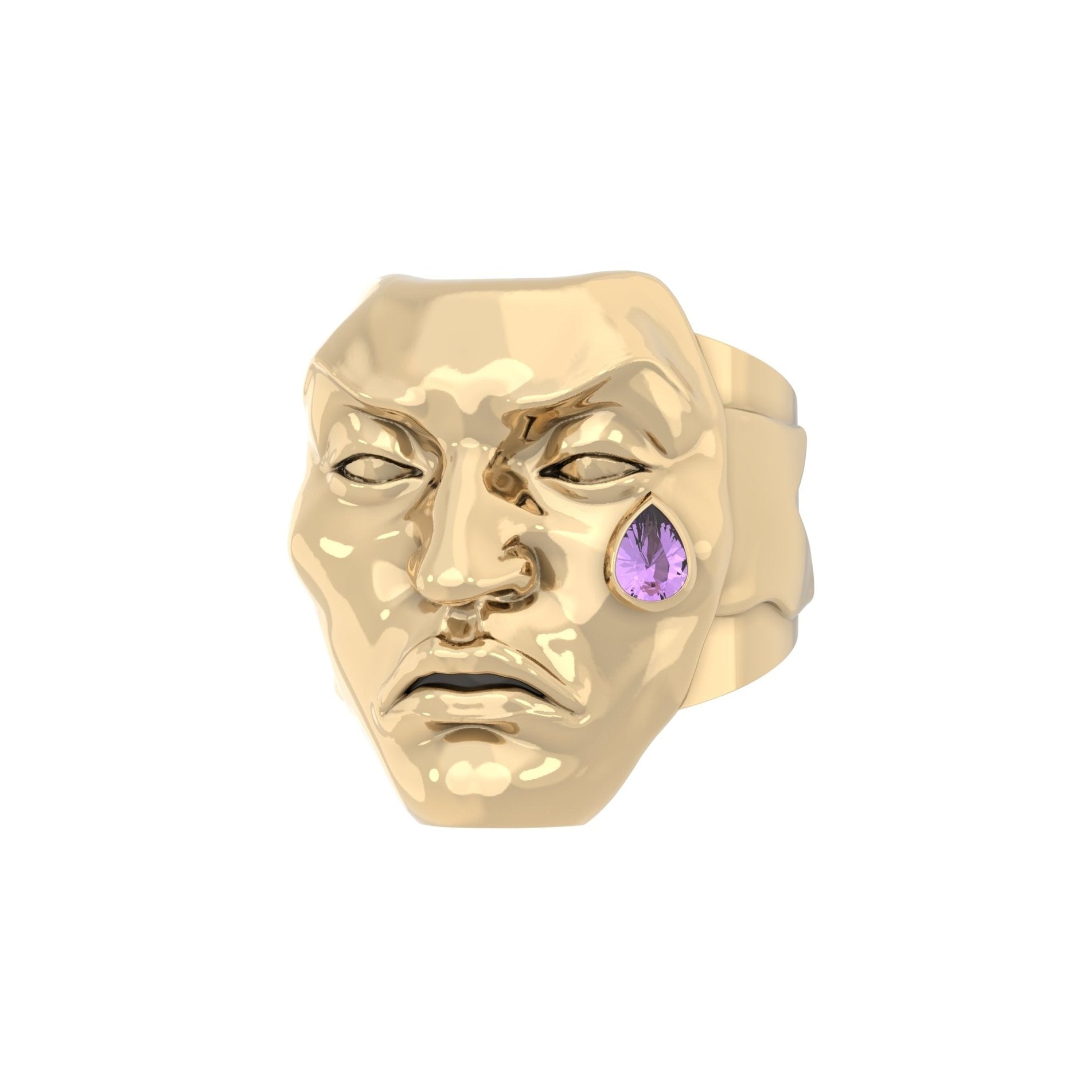 Tear of Resilience Ring – Amethyst | 9ct Yellow Gold - BeckonJewel