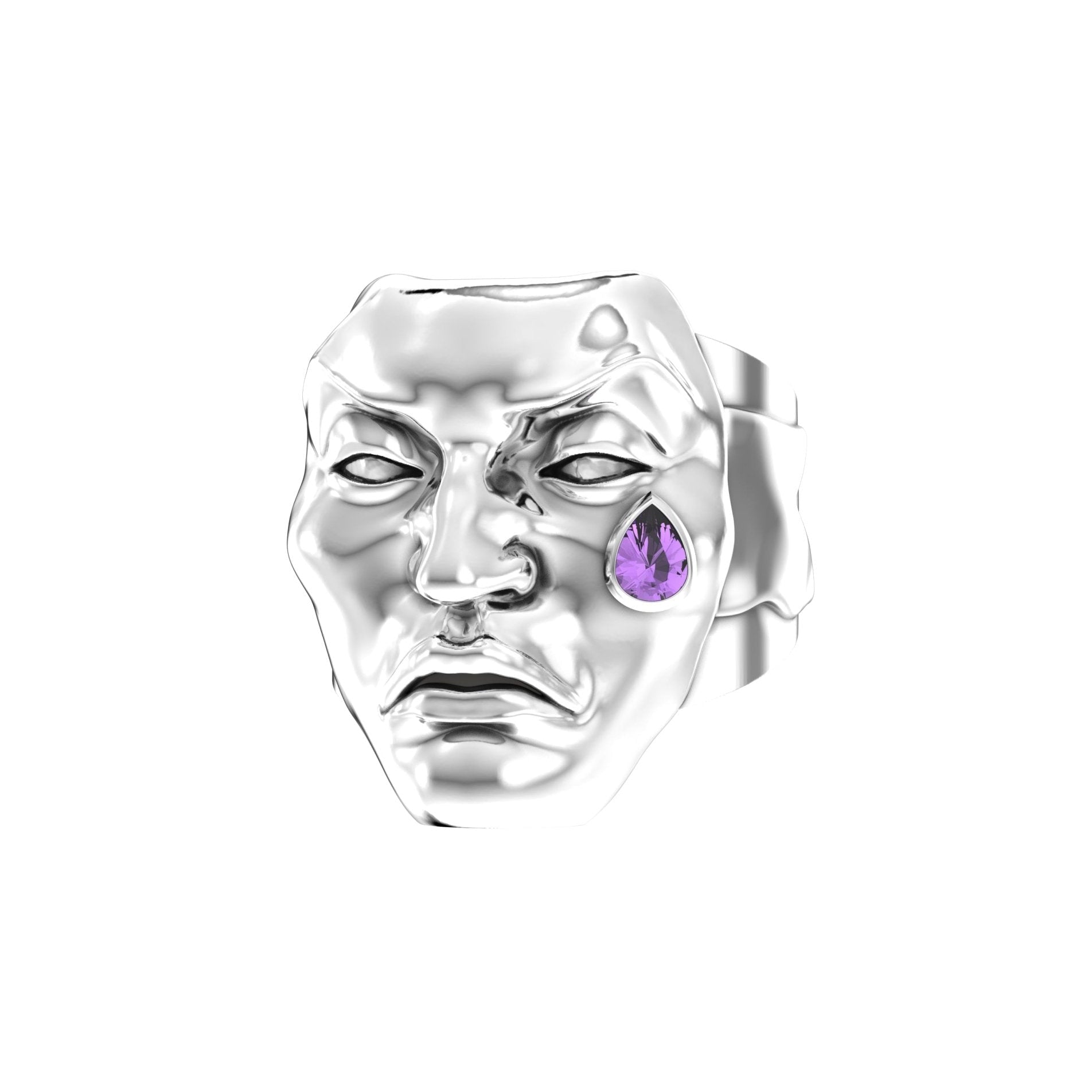 Tear of Resilience Ring – Amethyst | Sterling Silver - BeckonJewel