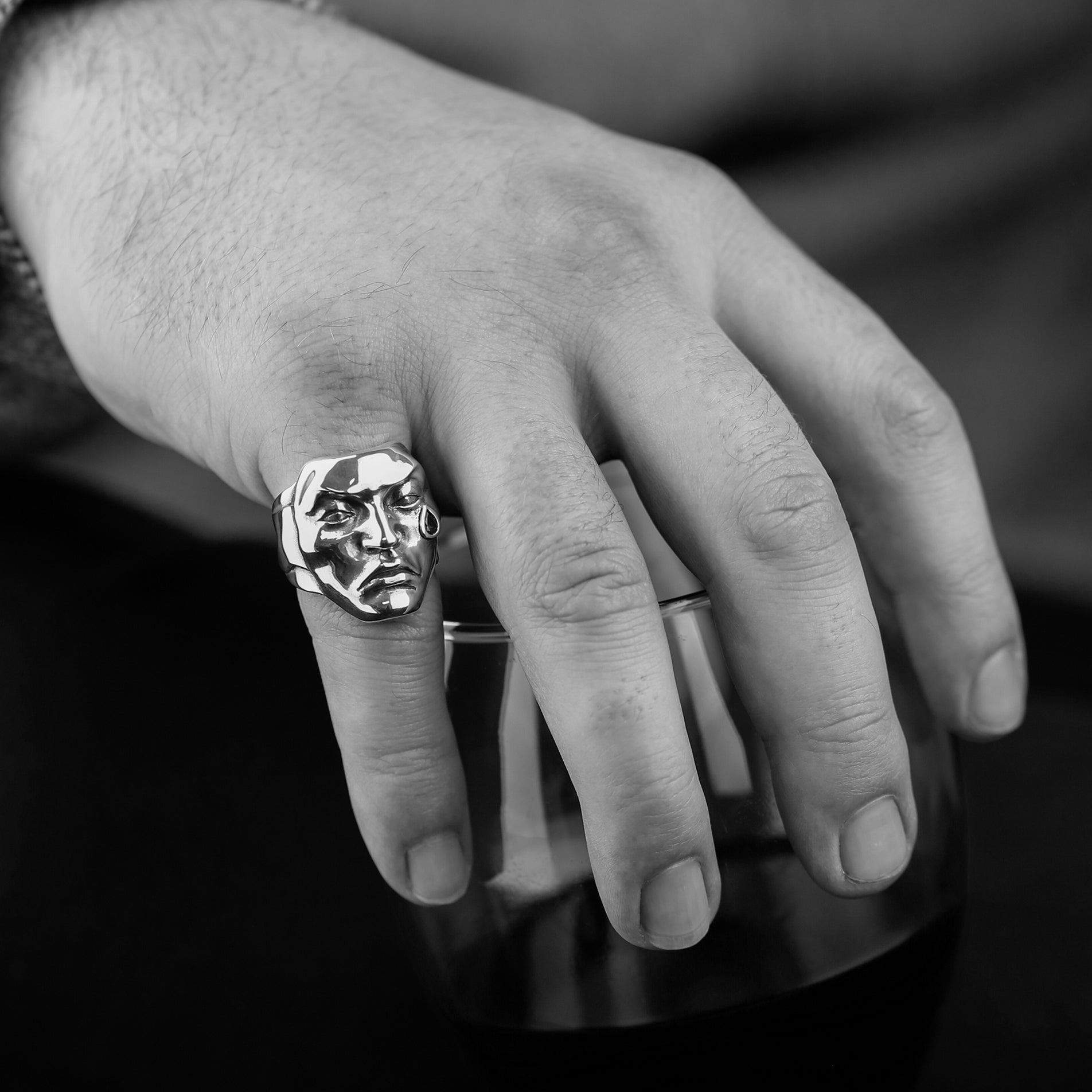 Tear of Resilience Ring – Garnet | Sterling Silver - BeckonJewel