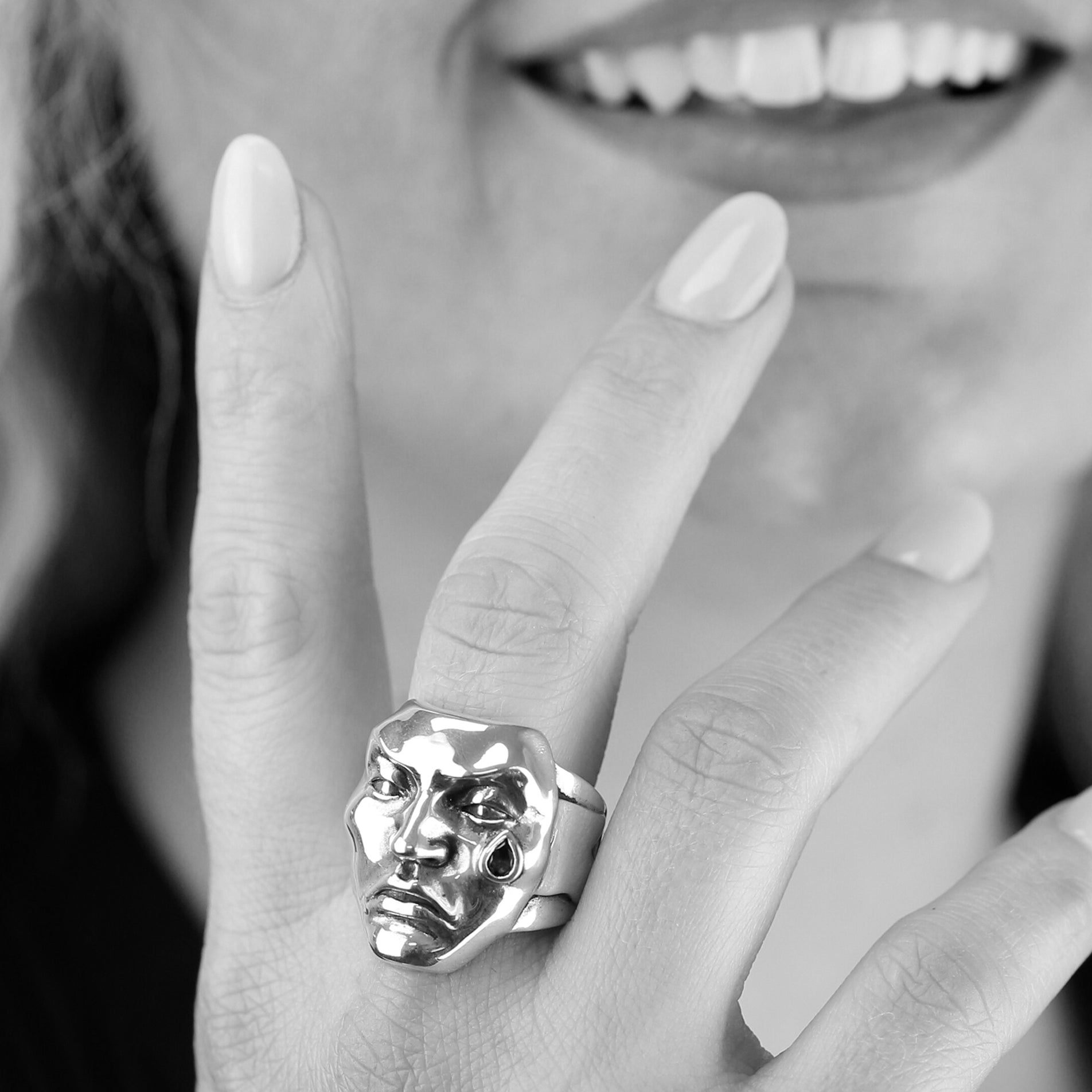 Tear of Resilience Ring – Garnet | Sterling Silver - BeckonJewel