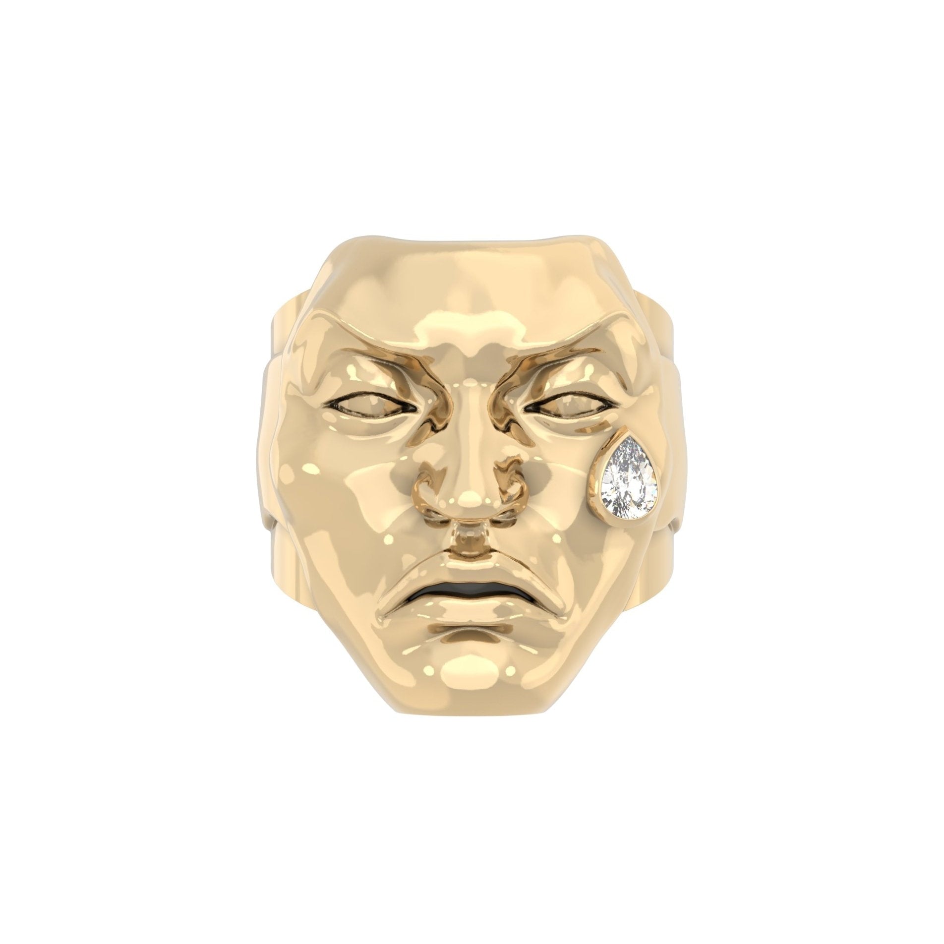 Tear of Resilience Ring – Moissanite | 9ct Yellow Gold - BeckonJewel