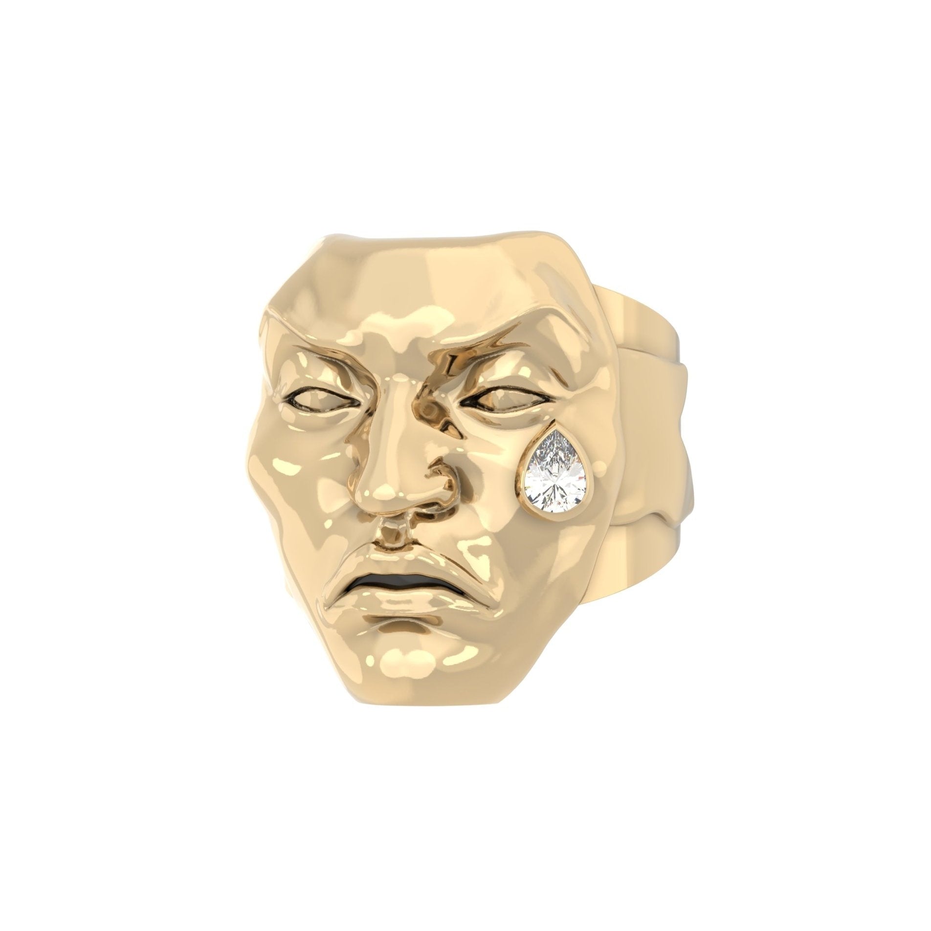 Tear of Resilience Ring – Moissanite | 9ct Yellow Gold - BeckonJewel