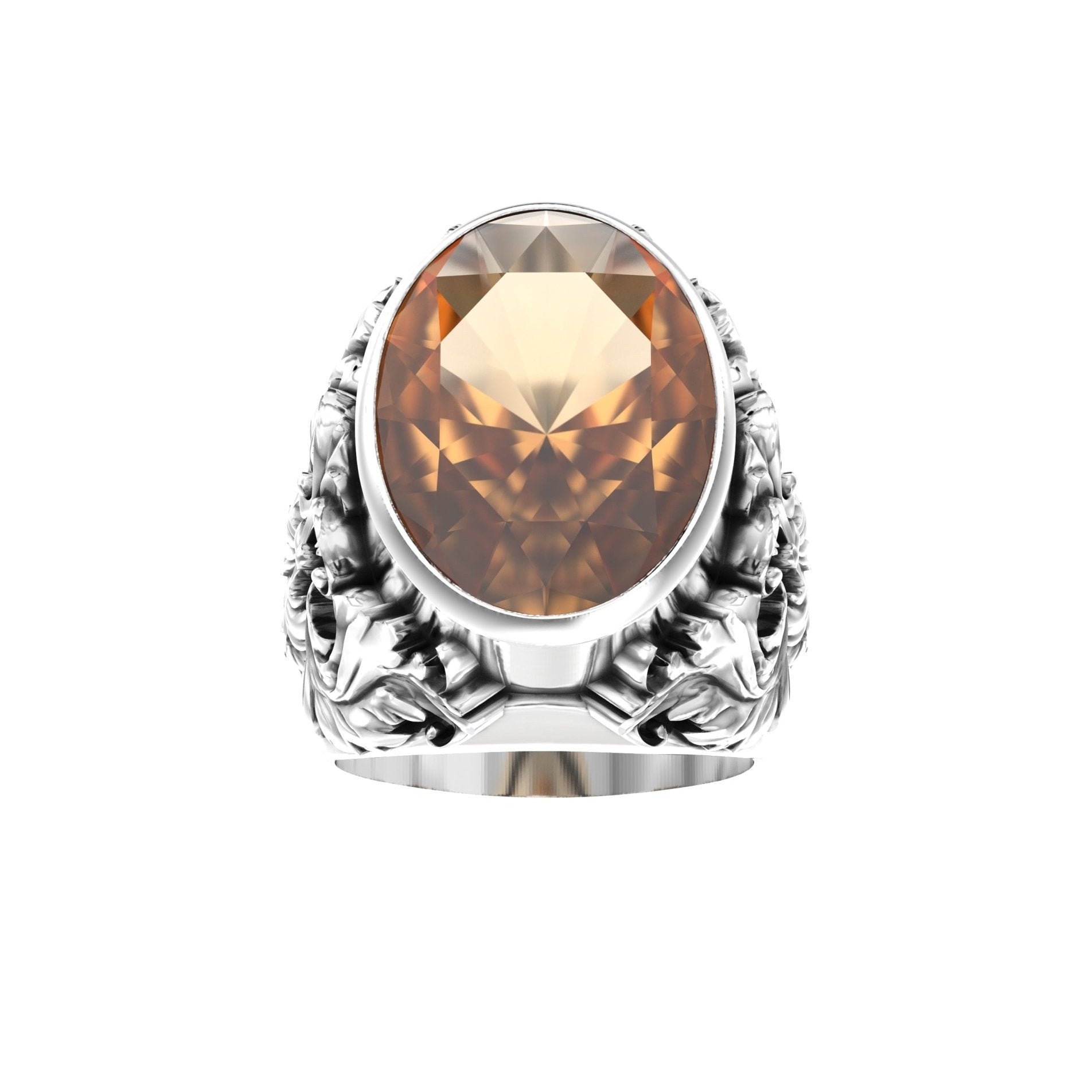 Victorian Filigree Ring – Citrine | Handcrafted Sterling Silver - BeckonJewel