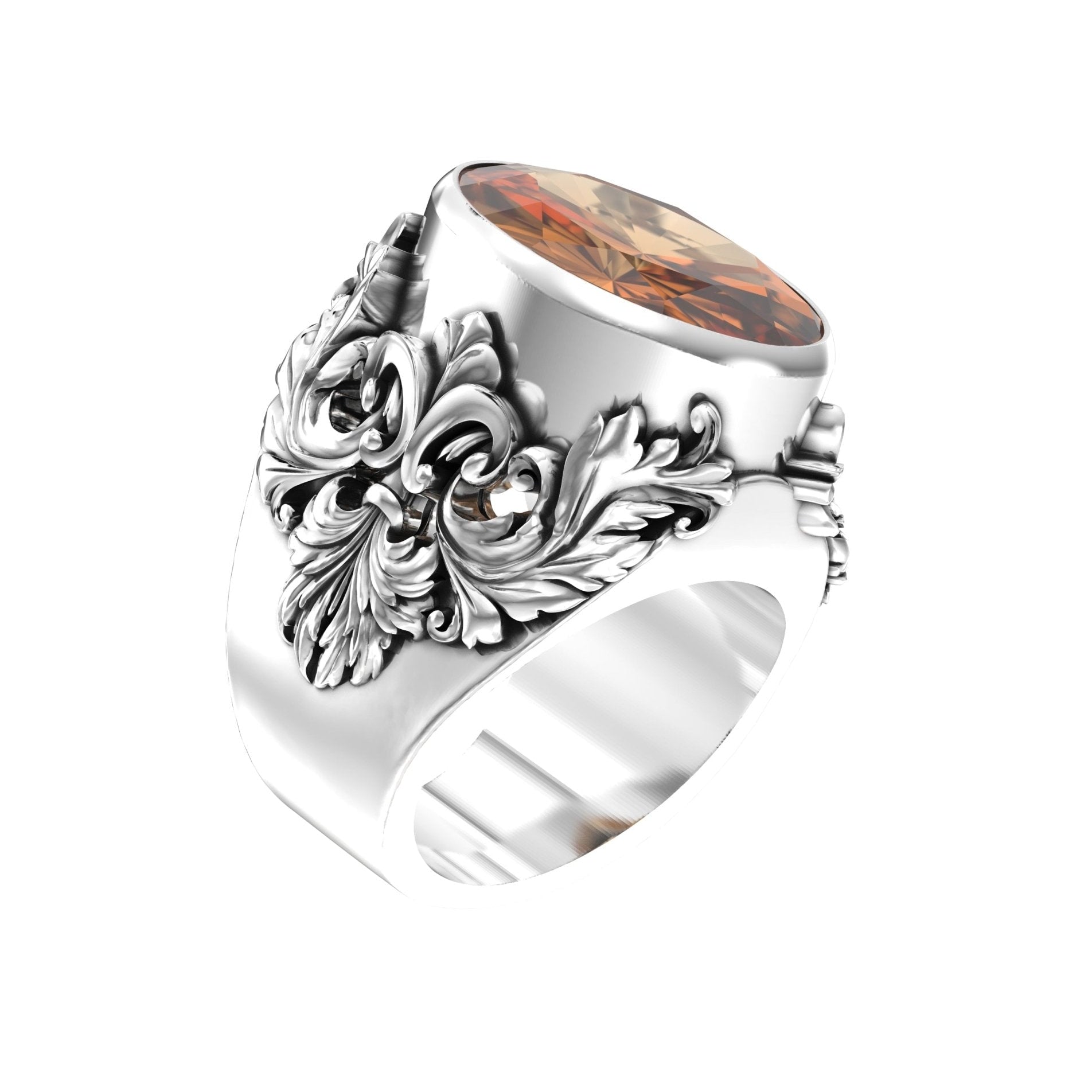 Victorian Filigree Ring – Citrine | Handcrafted Sterling Silver - BeckonJewel
