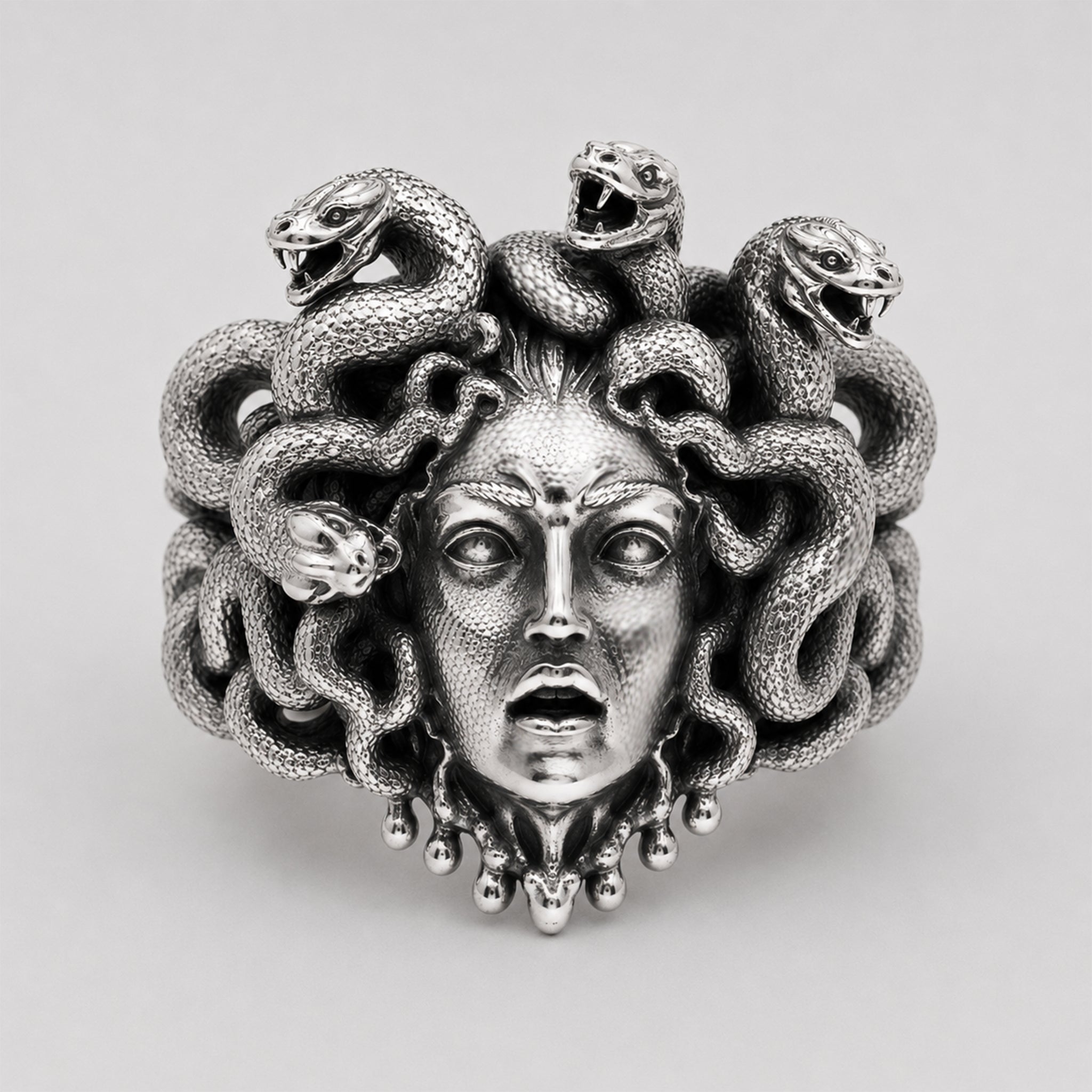 Medusa Ring – Handcrafted Sterling Silver