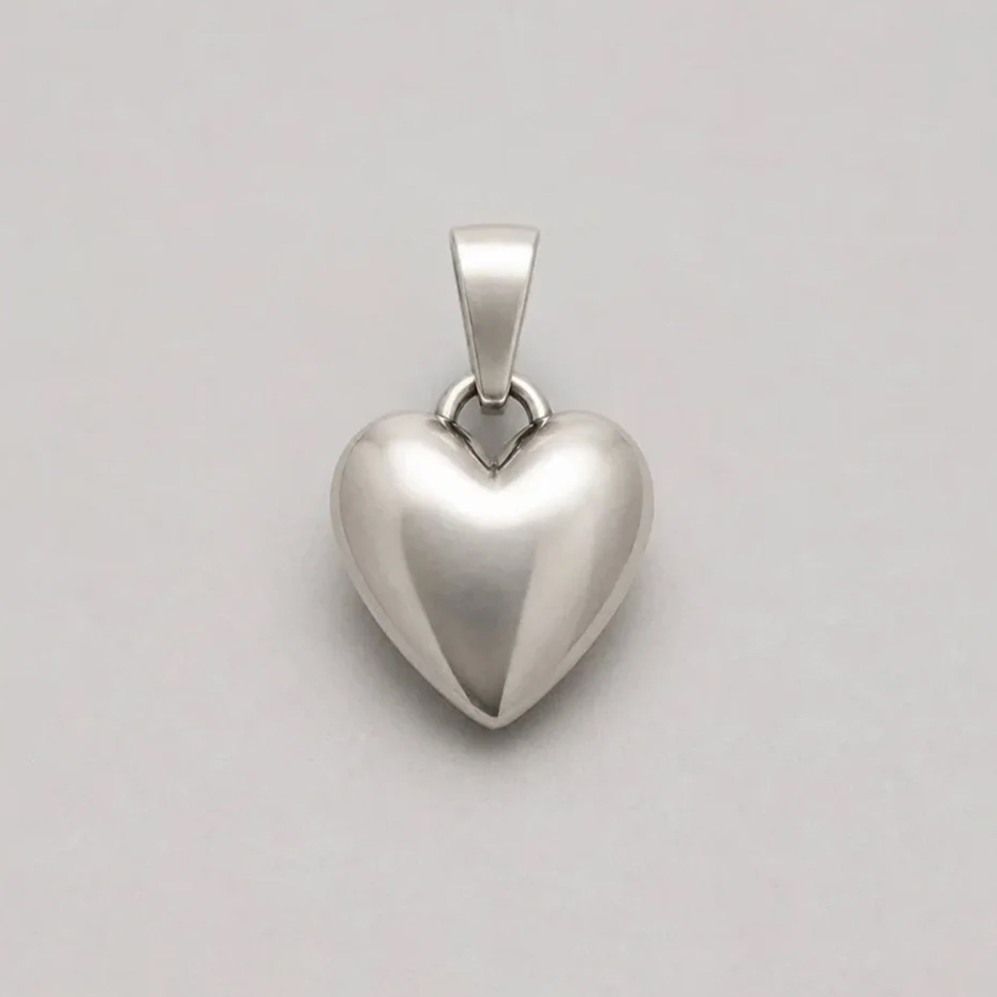 Solid Heart Pendant | Handcrafted Solid Sterling Silver