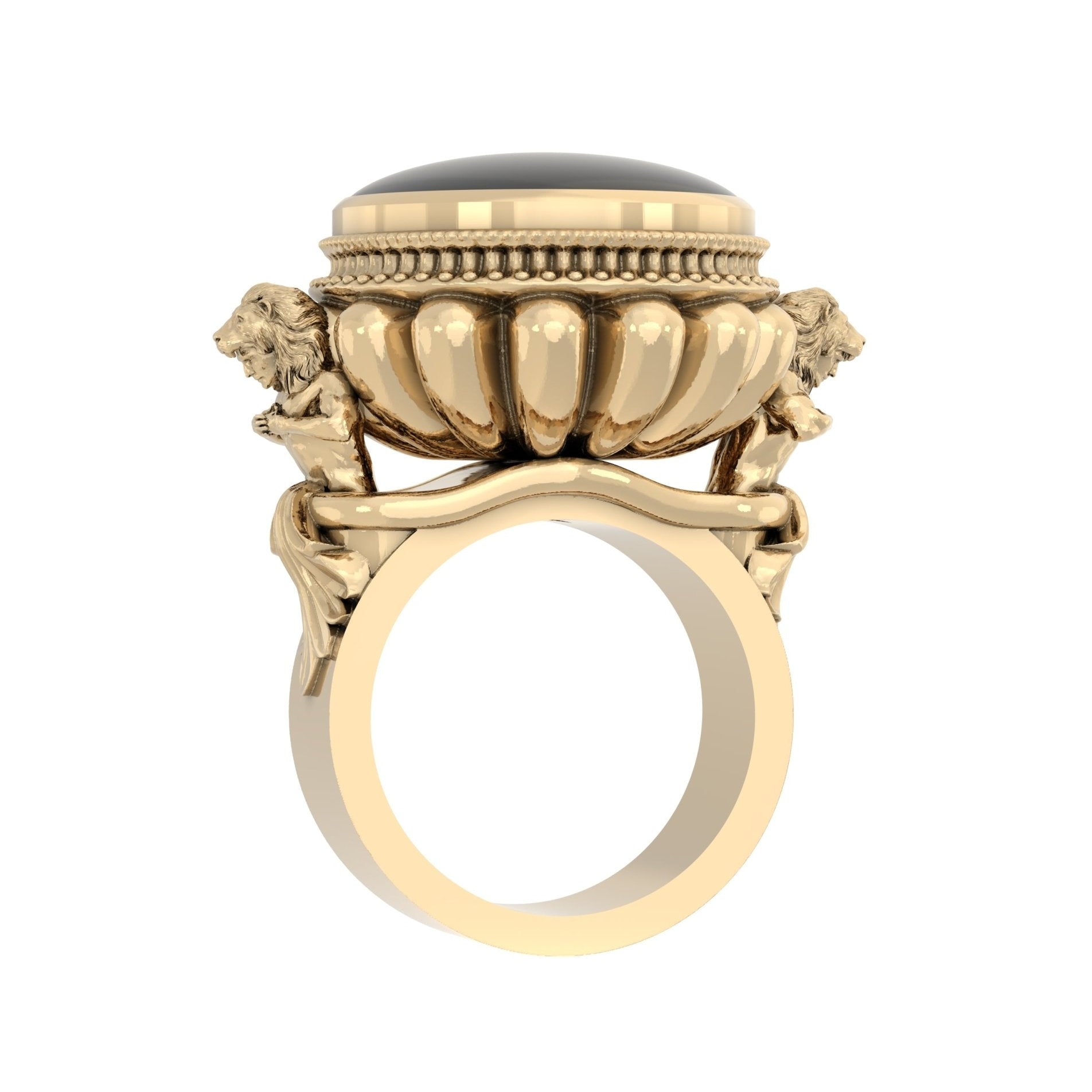 Onyx Herculean Ring in 9ct Gold – Strength and Silence in Sculptural Form – BeckonJewel

