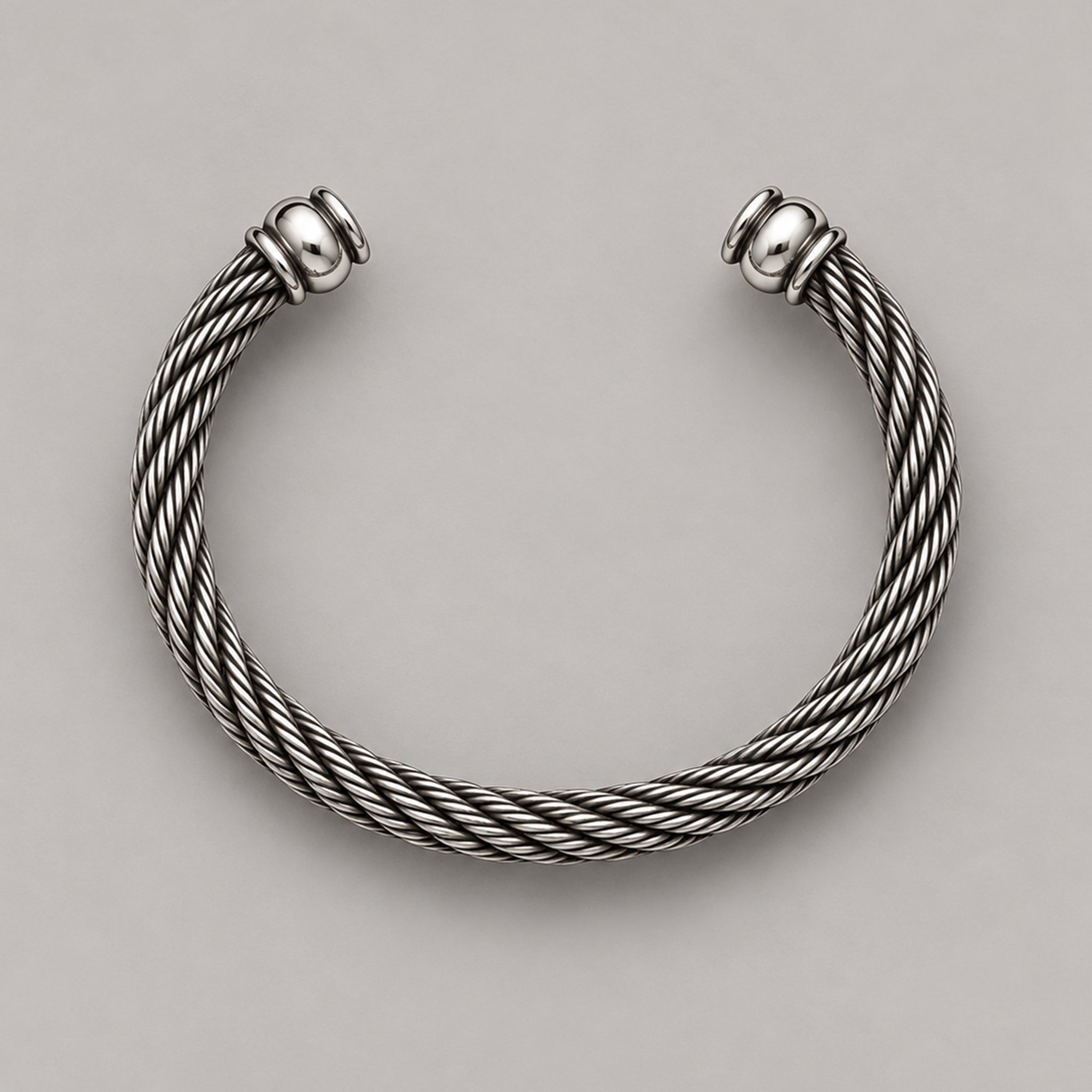 THE TWISTED ROPE BANGLE – STERLING SILVER