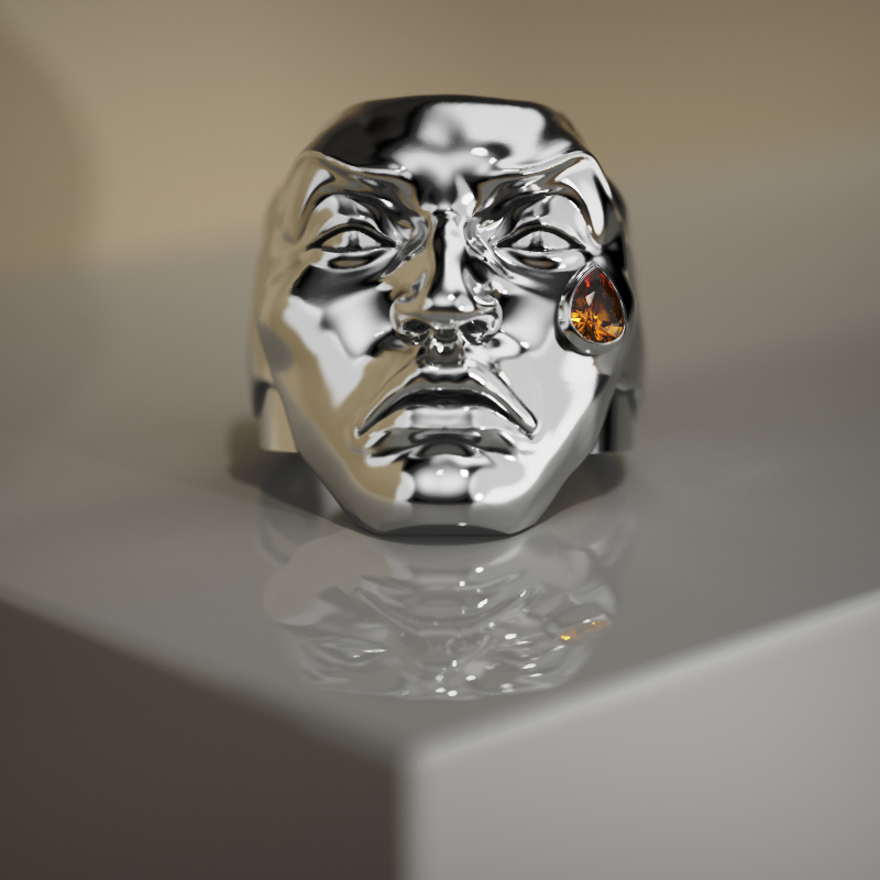 Tear of Resilience ring – handcrafted sterling silver statement piece by BeckonJewel, symbolising strength and emotion