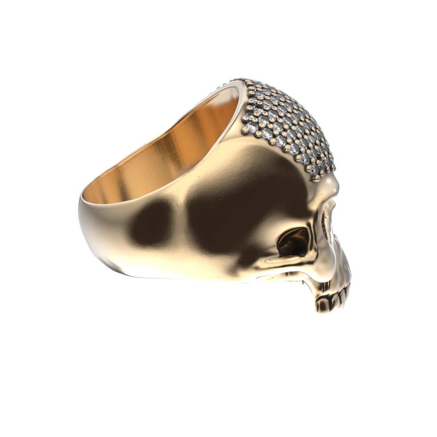 Antrax Pavè Skull Ring - Diamond - 9ct Gold - BeckonJewel