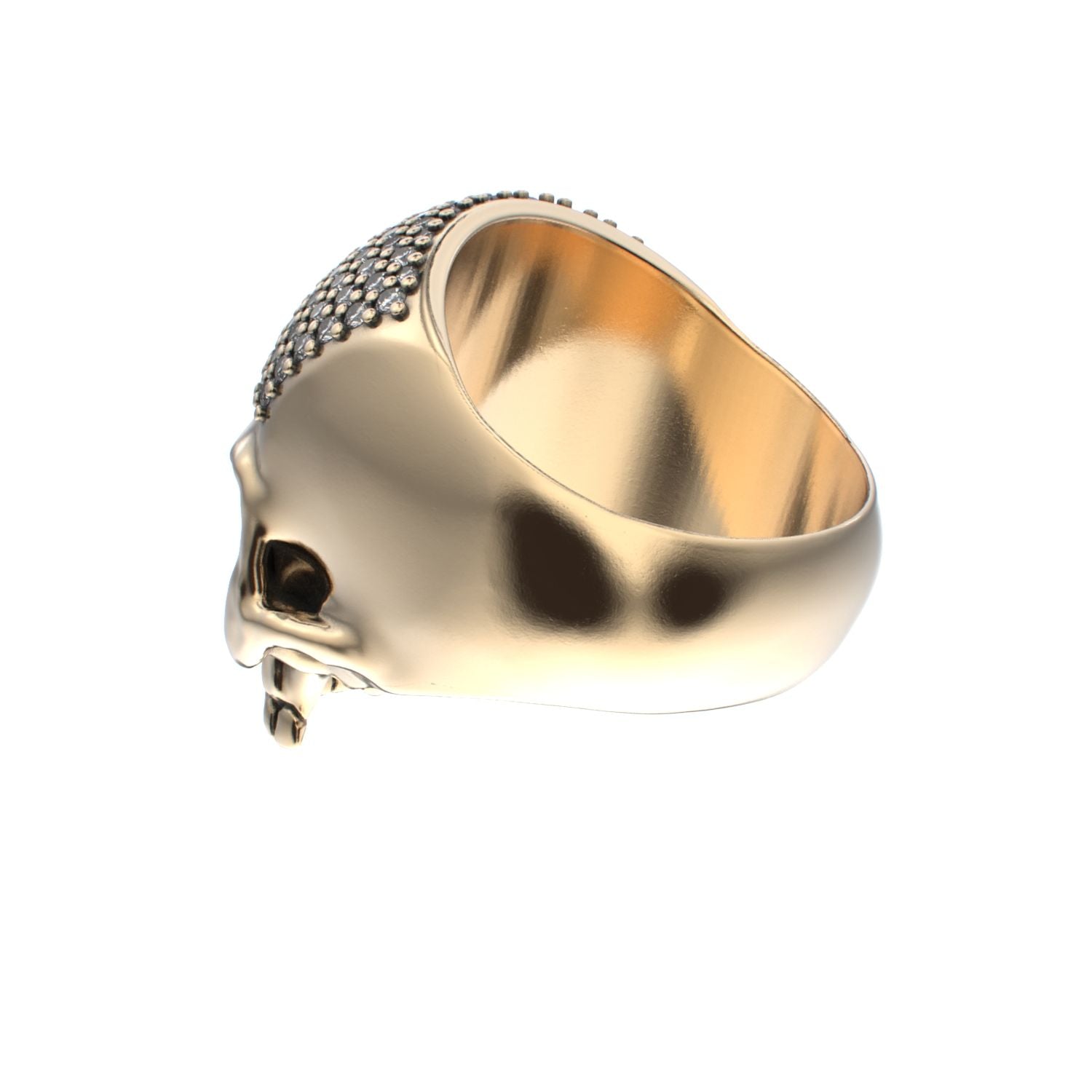 Antrax Pavè Skull Ring - Diamond - 9ct Gold - BeckonJewel