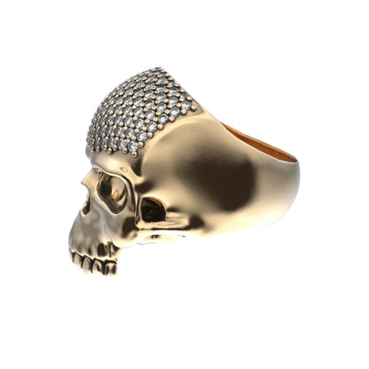 Antrax Pavè Skull Ring - Diamond - 9ct Gold - BeckonJewel