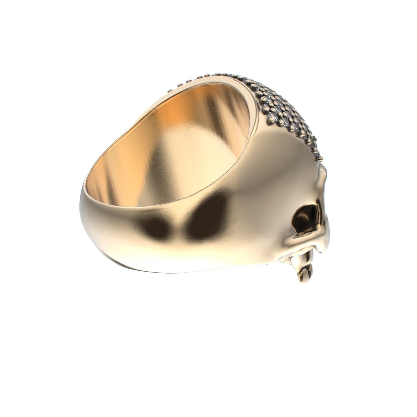 Antrax Pavè Skull Ring - Diamond - 9ct Gold - BeckonJewel