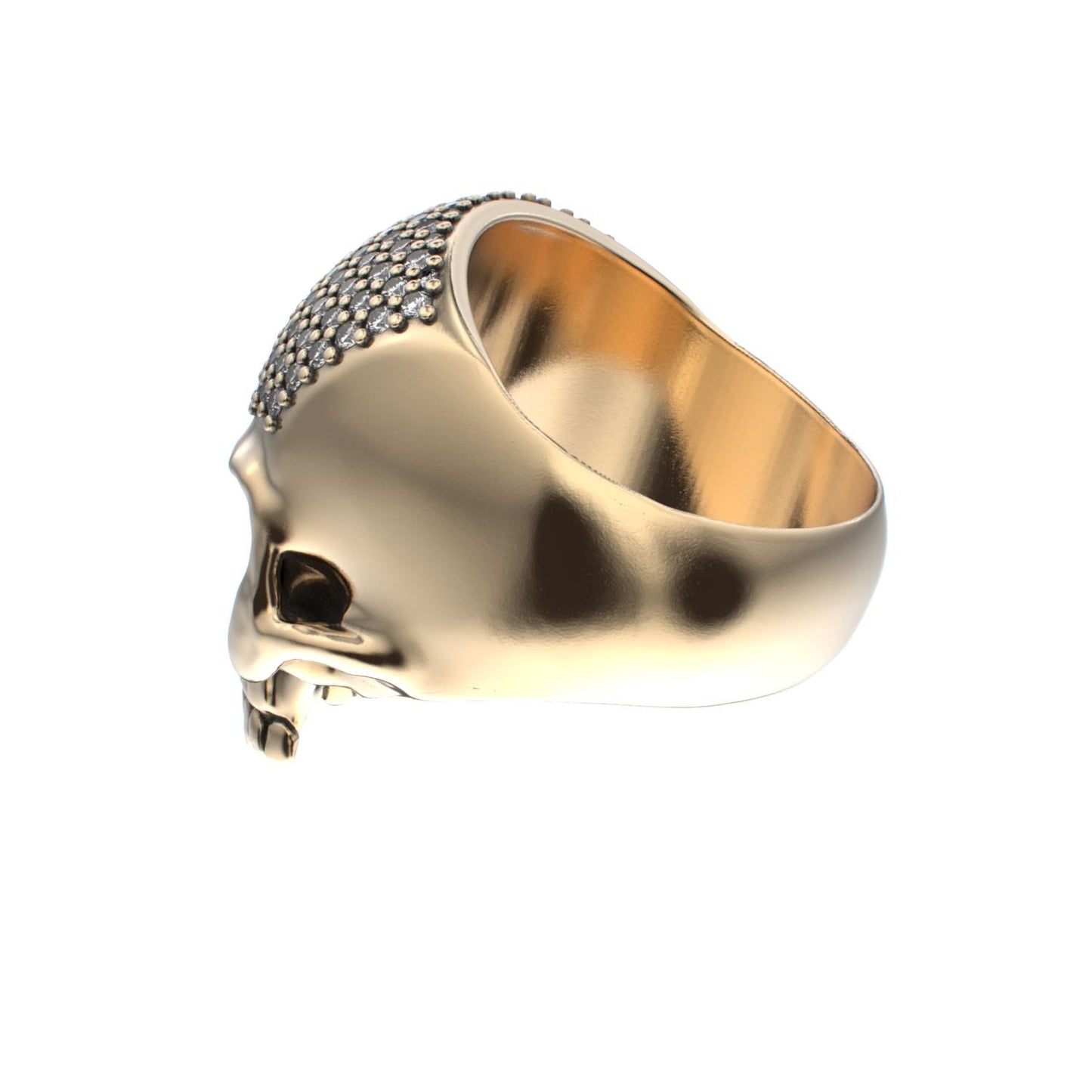 Antrax Pavè Skull Ring - Diamond - 9ct Gold - BeckonJewel