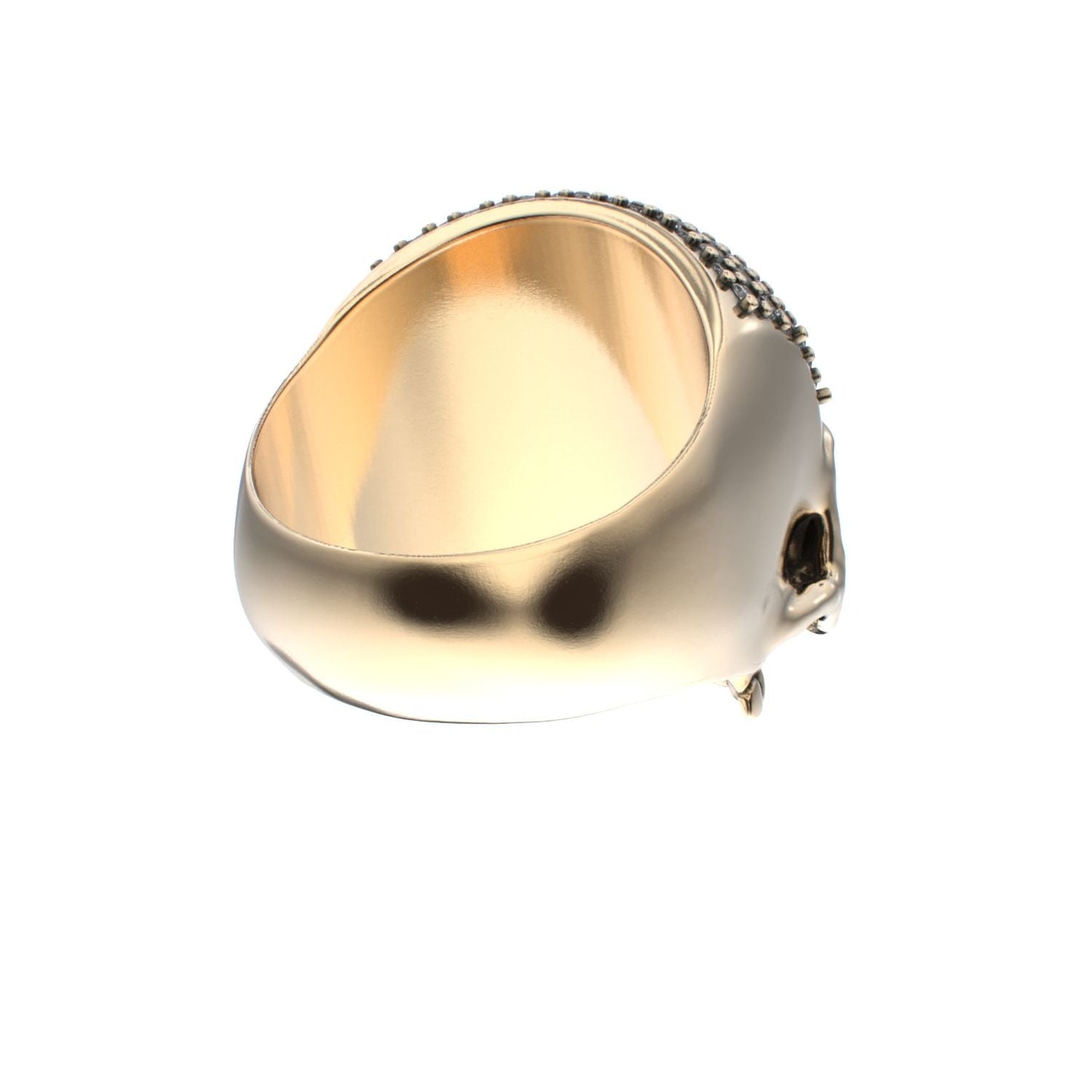 Antrax Pavè Skull Ring - Diamond - 9ct Gold - BeckonJewel