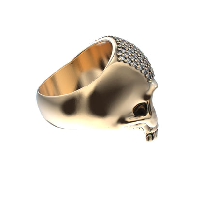 Antrax Pavè Skull Ring - Diamond - 9ct Gold - BeckonJewel