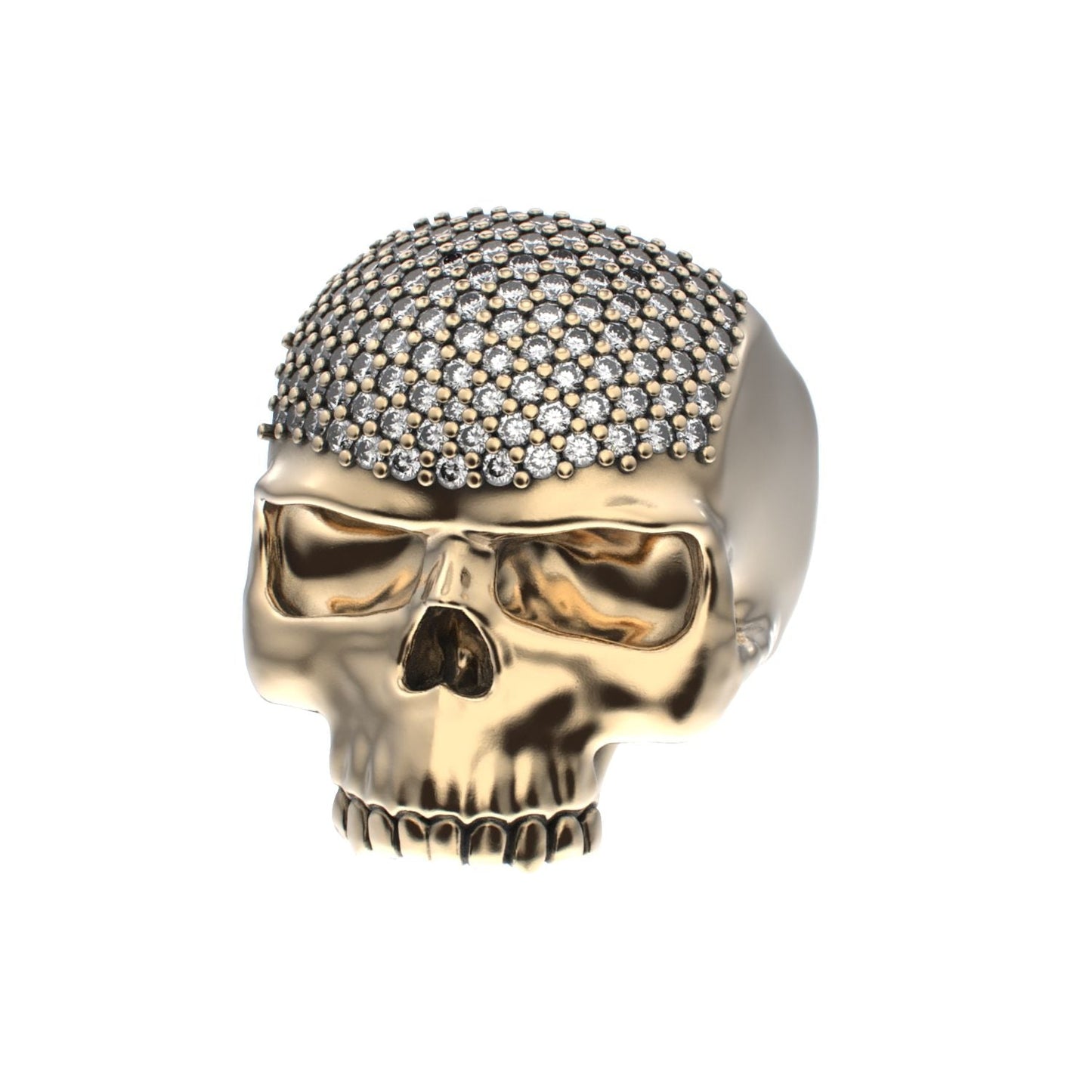 Antrax Pavè Skull Ring - Diamond - 9ct Gold - BeckonJewel