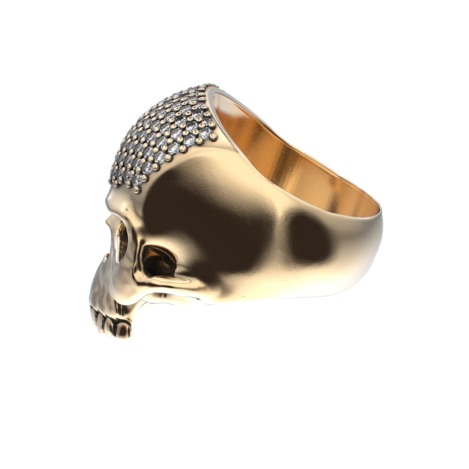 Antrax Pavè Skull Ring - Diamond - 9ct Gold - BeckonJewel