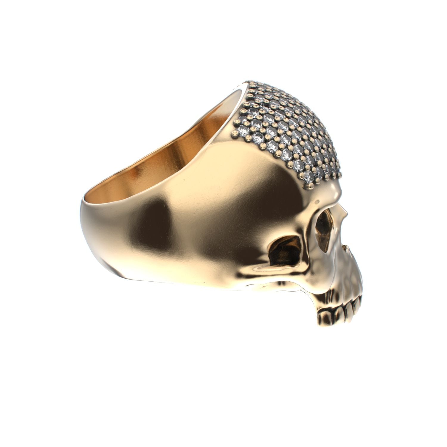 Antrax Pavè Skull Ring - Diamond - 9ct Gold - BeckonJewel