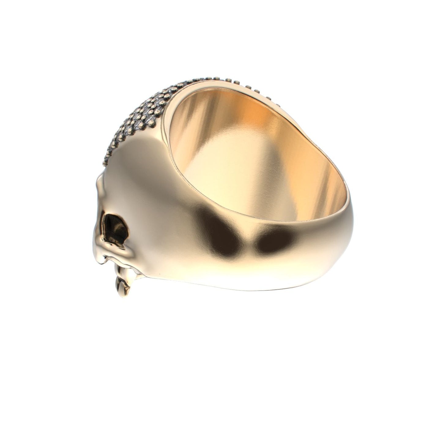 Antrax Pavè Skull Ring - Diamond - 9ct Gold - BeckonJewel