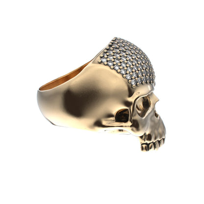 Antrax Pavè Skull Ring - Diamond - 9ct Gold - BeckonJewel