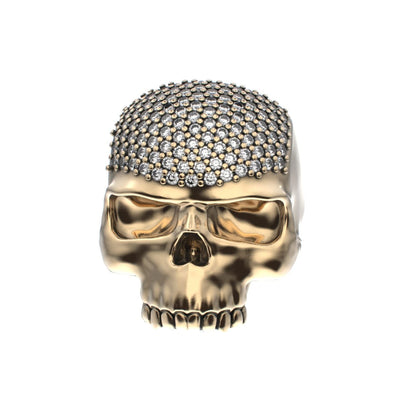 Antrax Pavè Skull Ring - Diamond - 9ct Gold - BeckonJewel