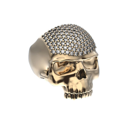 Antrax Pavè Skull Ring - Diamond - 9ct Gold - BeckonJewel