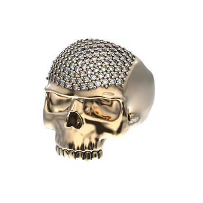 Antrax Pavè Skull Ring - Diamond - 9ct Gold - BeckonJewel