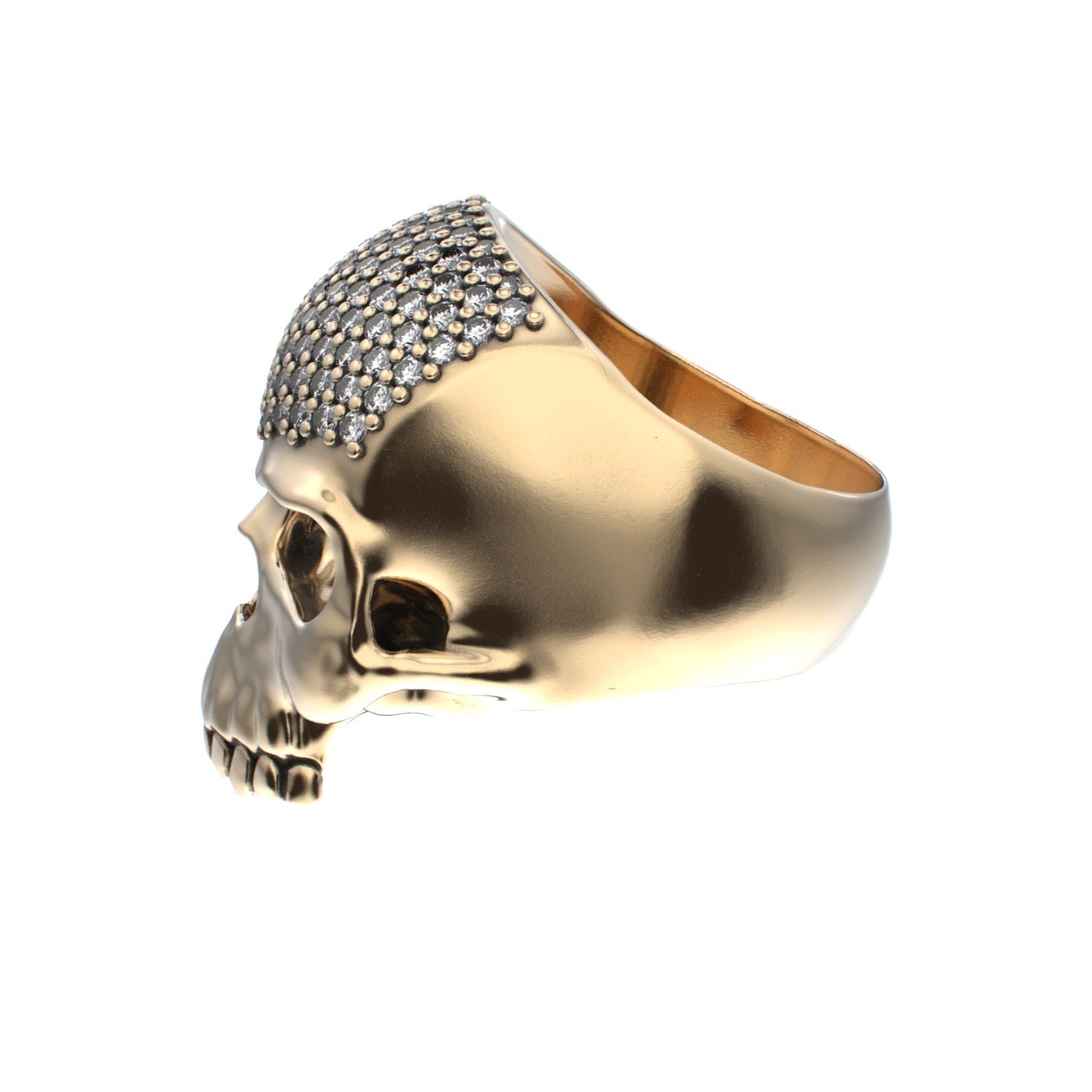 Antrax Pavè Skull Ring - Diamond - 9ct Gold - BeckonJewel