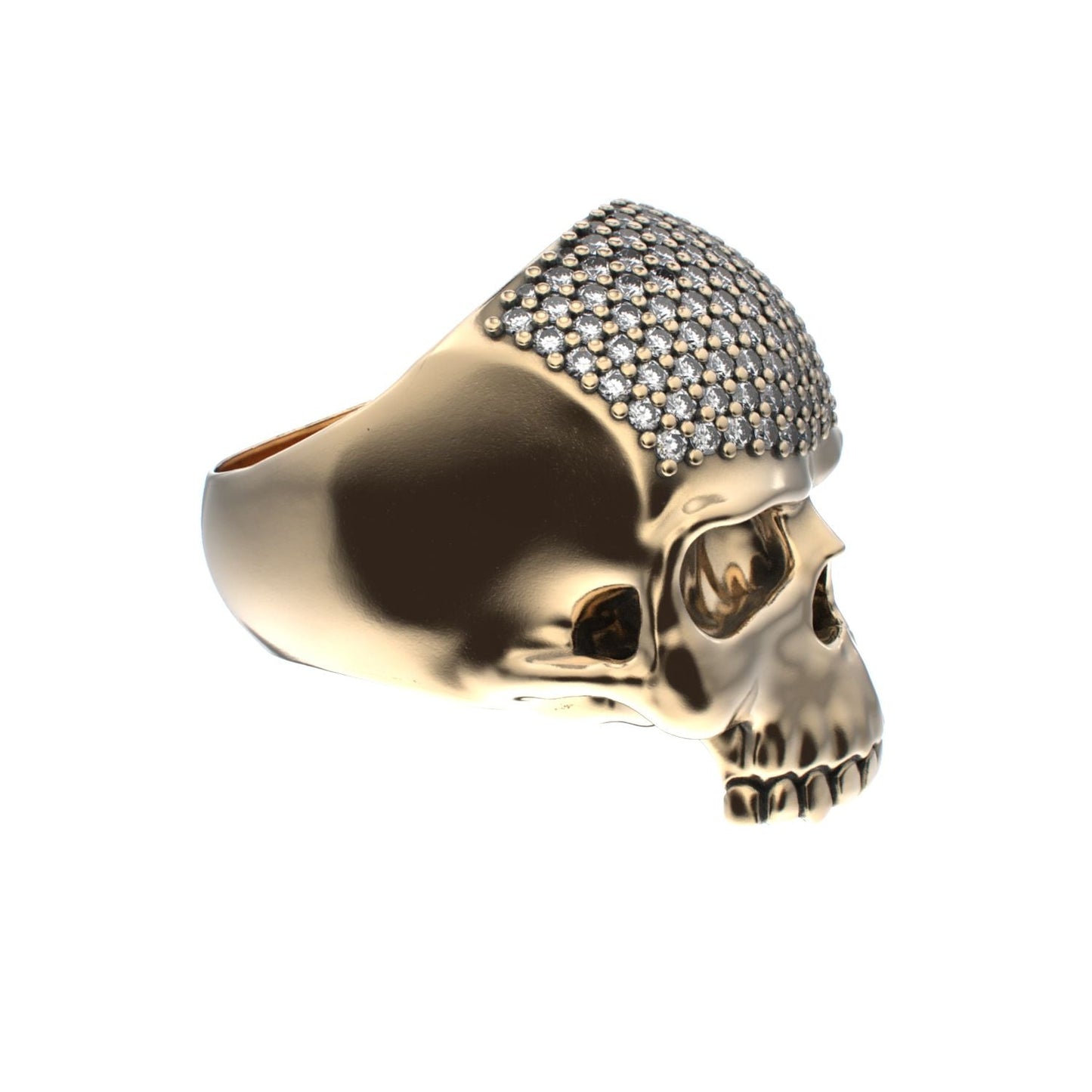 Antrax Pavè Skull Ring - Diamond - 9ct Gold - BeckonJewel