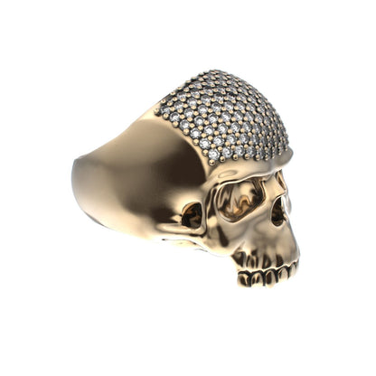 Antrax Pavè Skull Ring - Diamond - 9ct Gold - BeckonJewel