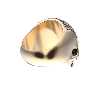 Antrax Pavè Skull Ring - Diamond - 9ct Gold - BeckonJewel