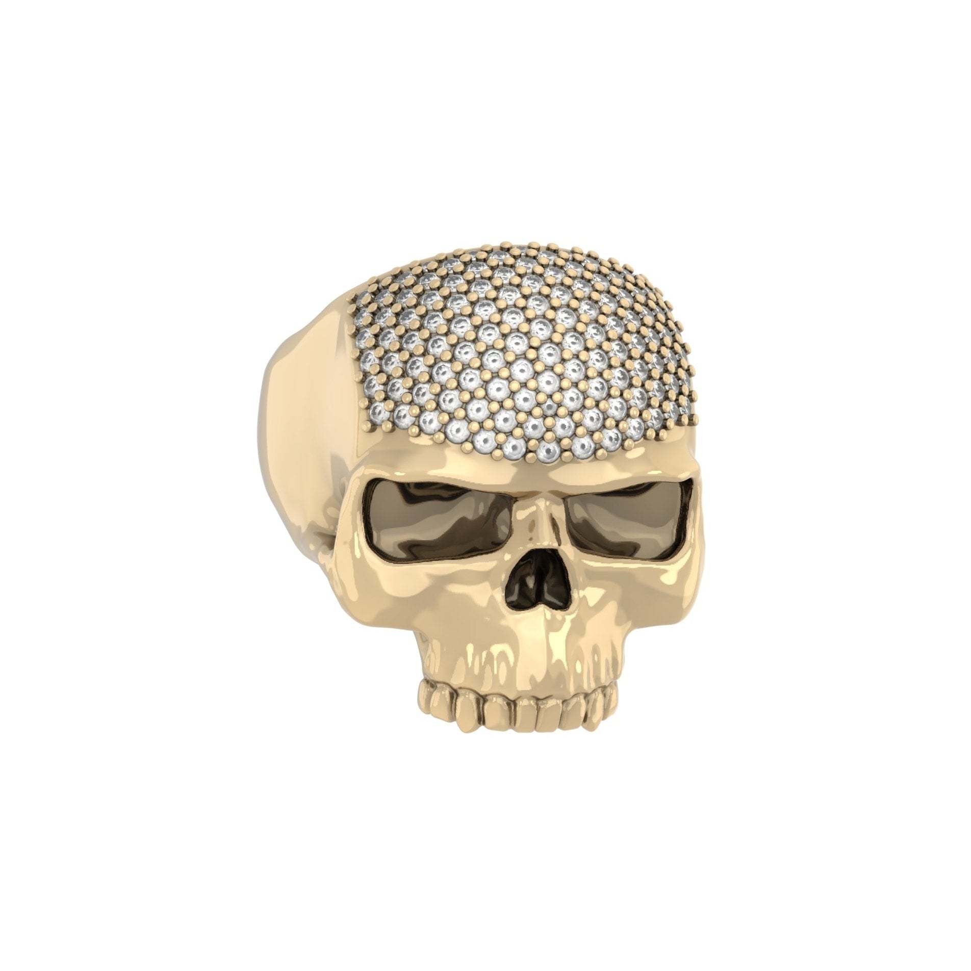 Ántrax Skull Ring – Pavé Moissanite Edition | 9ct Yellow Gold - BeckonJewel