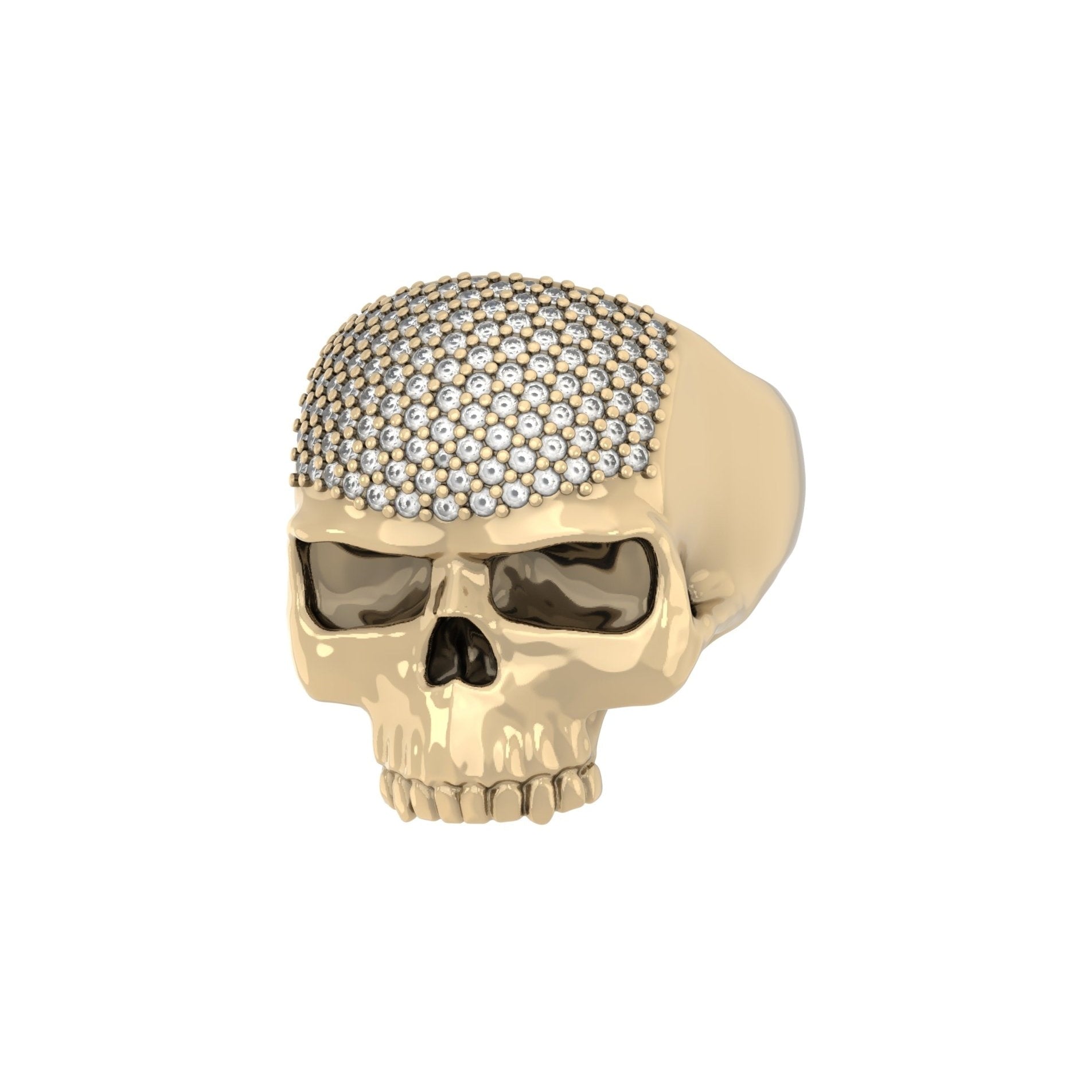Ántrax Skull Ring – Pavé Moissanite Edition | 9ct Yellow Gold - BeckonJewel