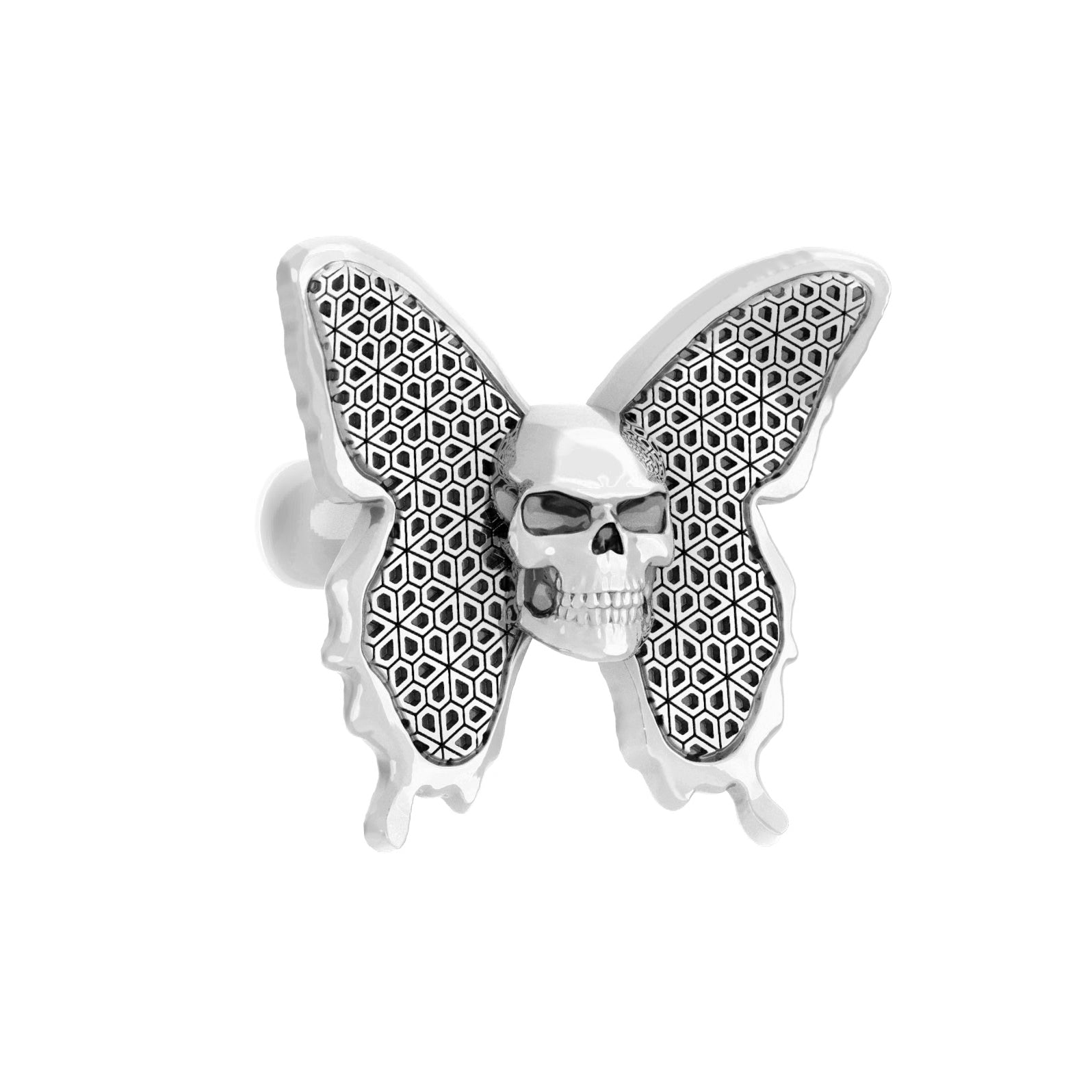 Butterfly Skull Ring | Sterling Silver - BeckonJewel